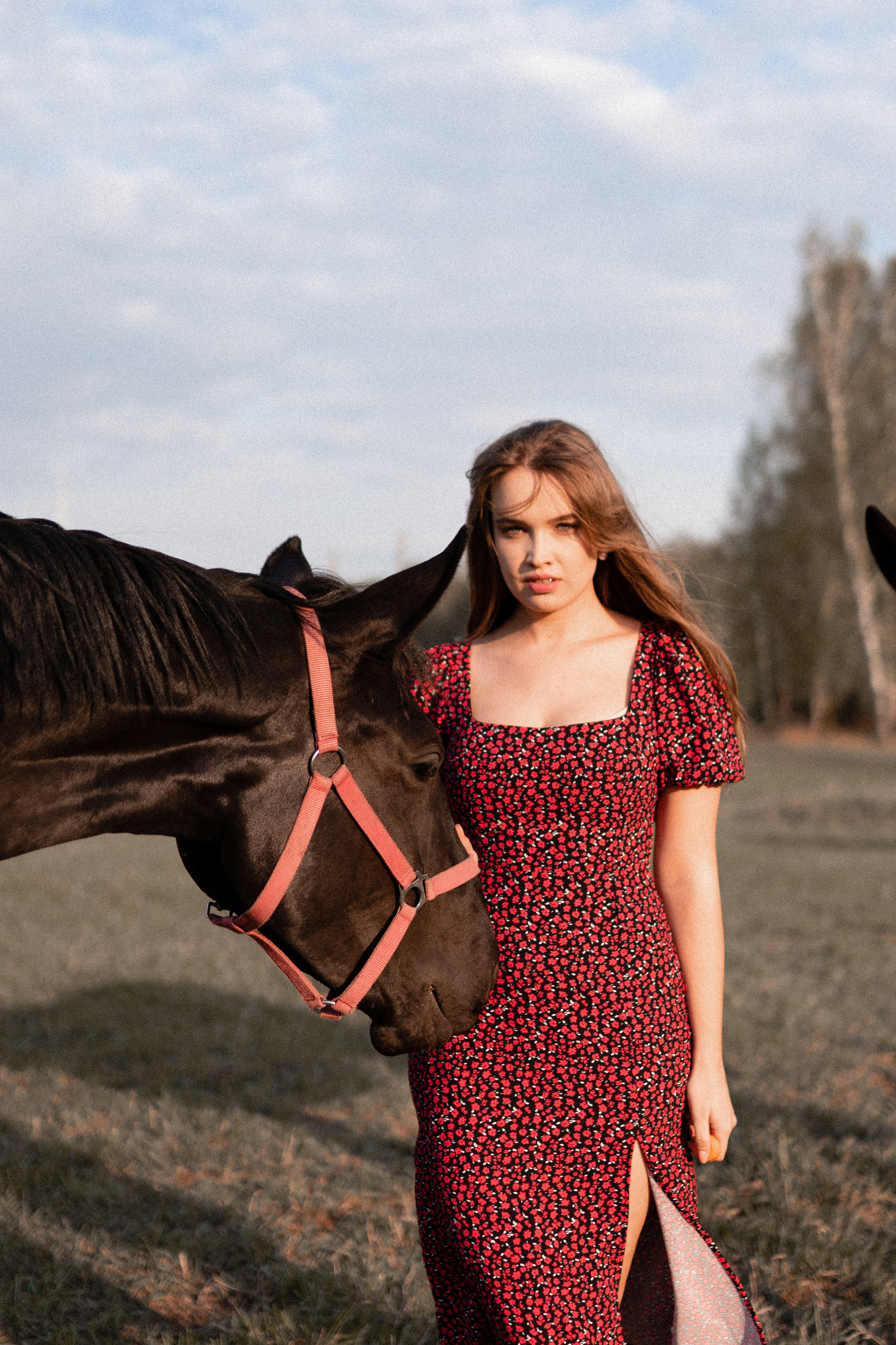 Екатерина в табуне. Фотосессии с лошадьми в Москве, Новосибирске