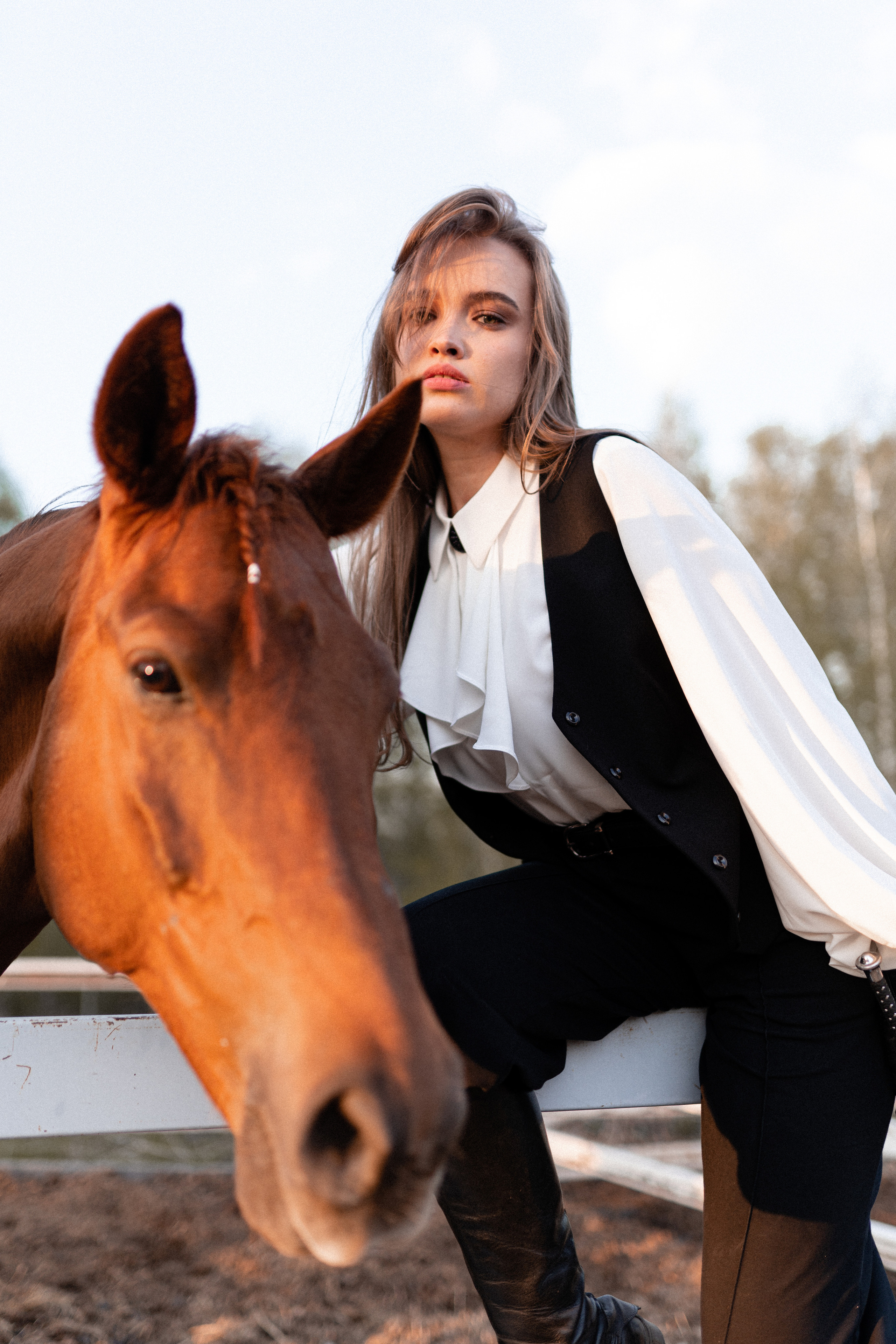 Екатерина, Прогон, Пепел. Фотосессии с лошадьми в Москве, Новосибирске