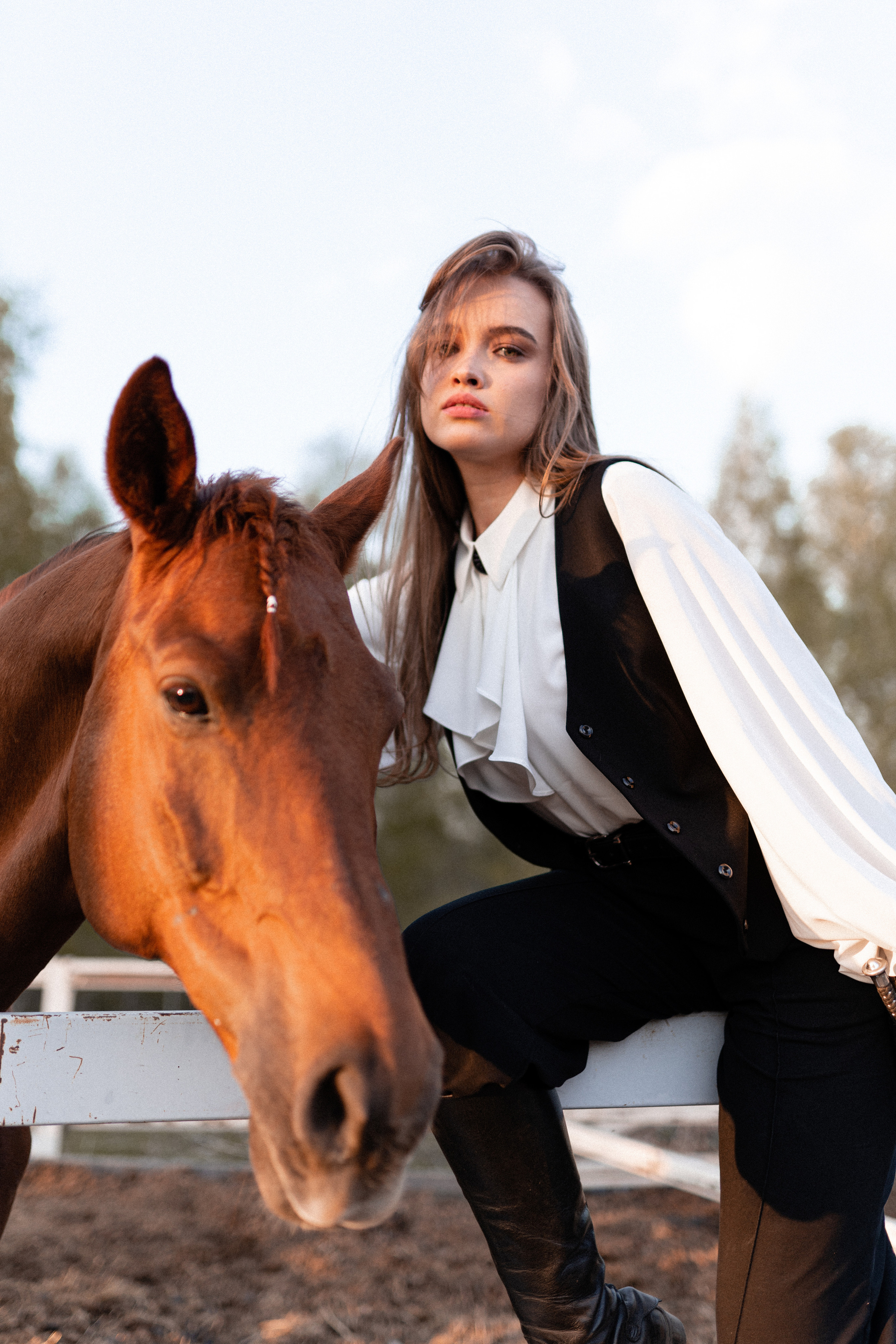 Екатерина, Прогон, Пепел. Фотосессии с лошадьми в Москве, Новосибирске