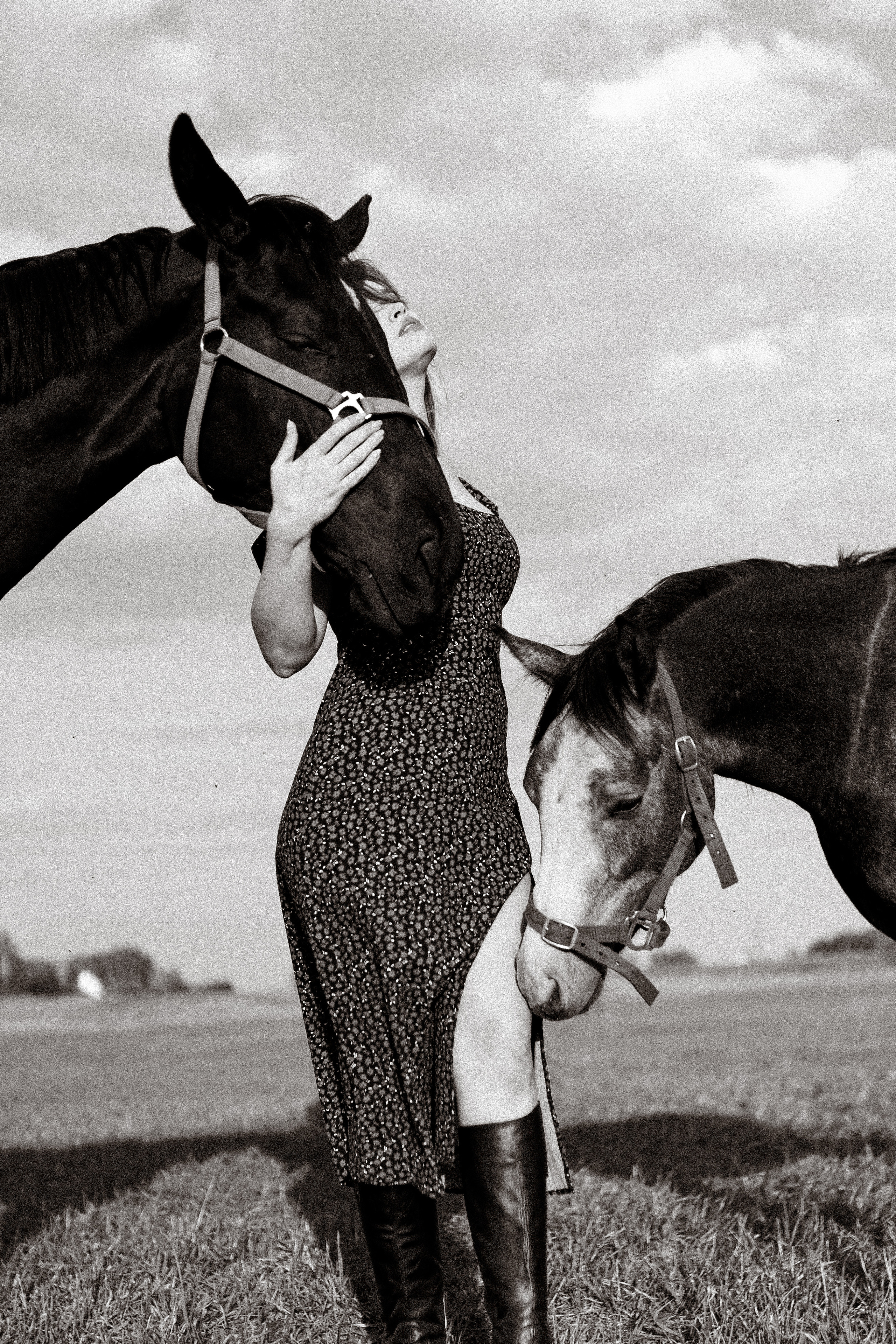 Екатерина в табуне. Фотосессии с лошадьми в Москве, Новосибирске