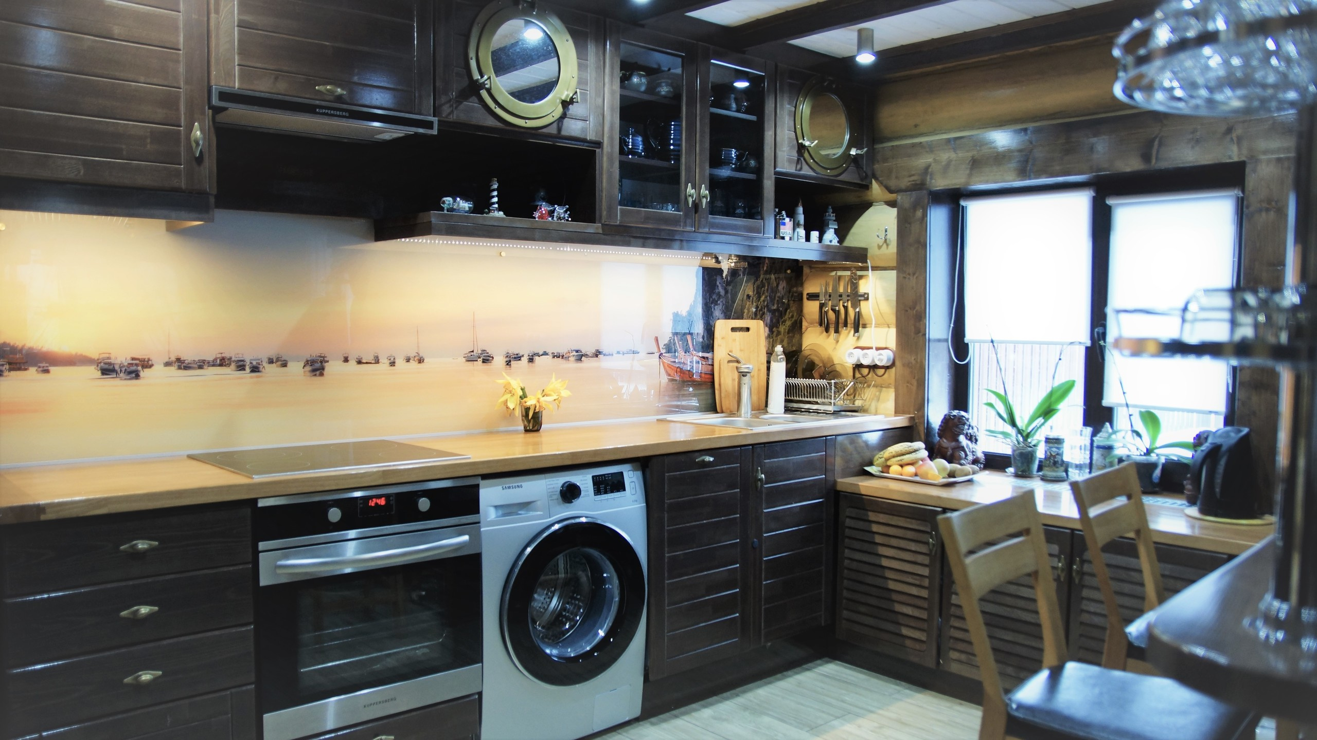 Баня-гостевой домик в морском стиле 56 м.кв. Студия Дизайна интерьера Tsvetdesign. Дизайнер в Санкт-Петербурге