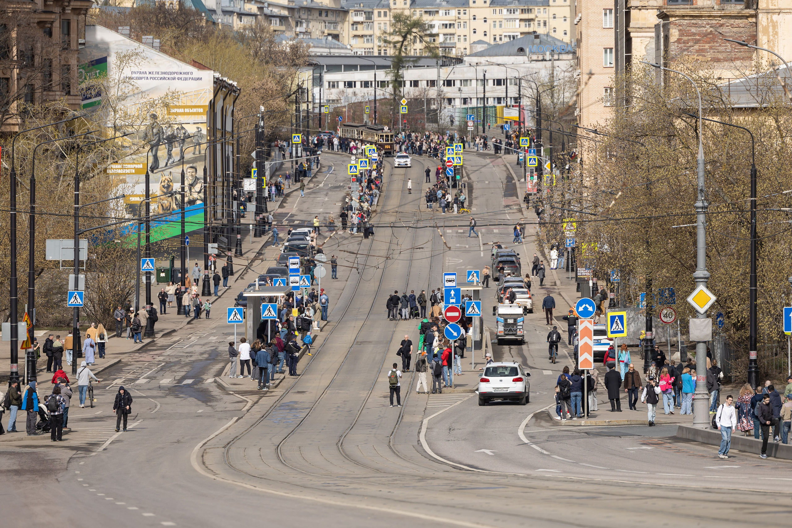 Парад трамваев 4 апреля в Москве. Фотограф Владимир Охрименко