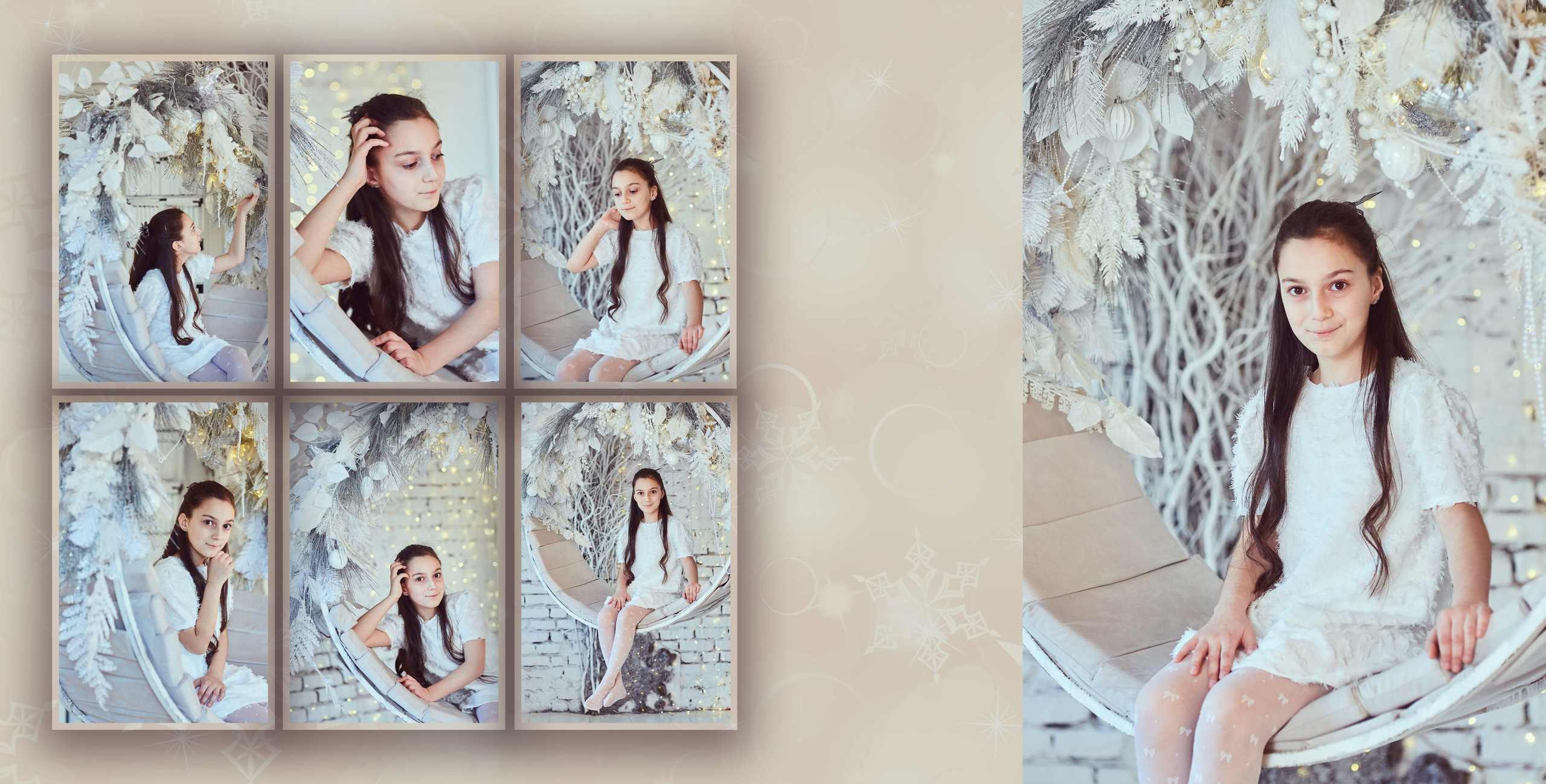 Трое красивых деток в стильном новогоднем интерьере. Фотохудожник Наталия Кирсанова