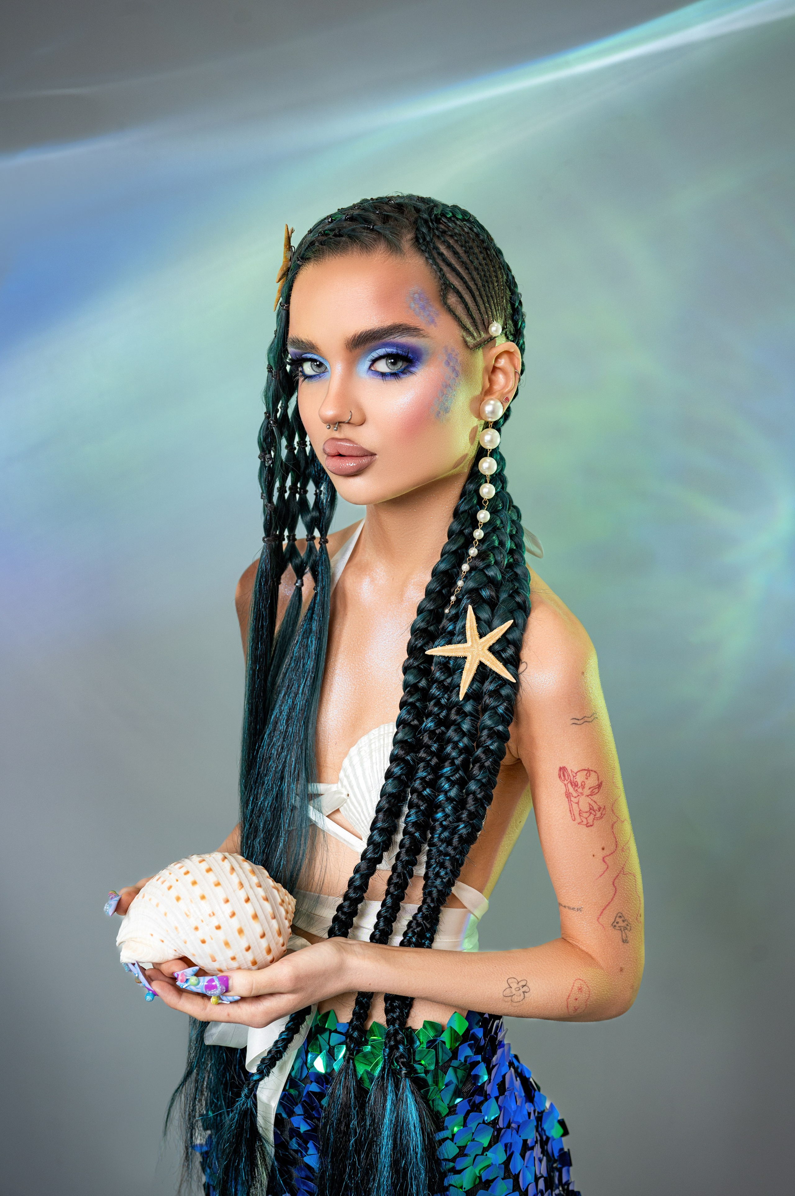 Бьюти портрет, тематика «Русалка» для конкурсной работы. Коммерческий фотограф Москва /Дубай, эксклюзивные фэшн фотосессии