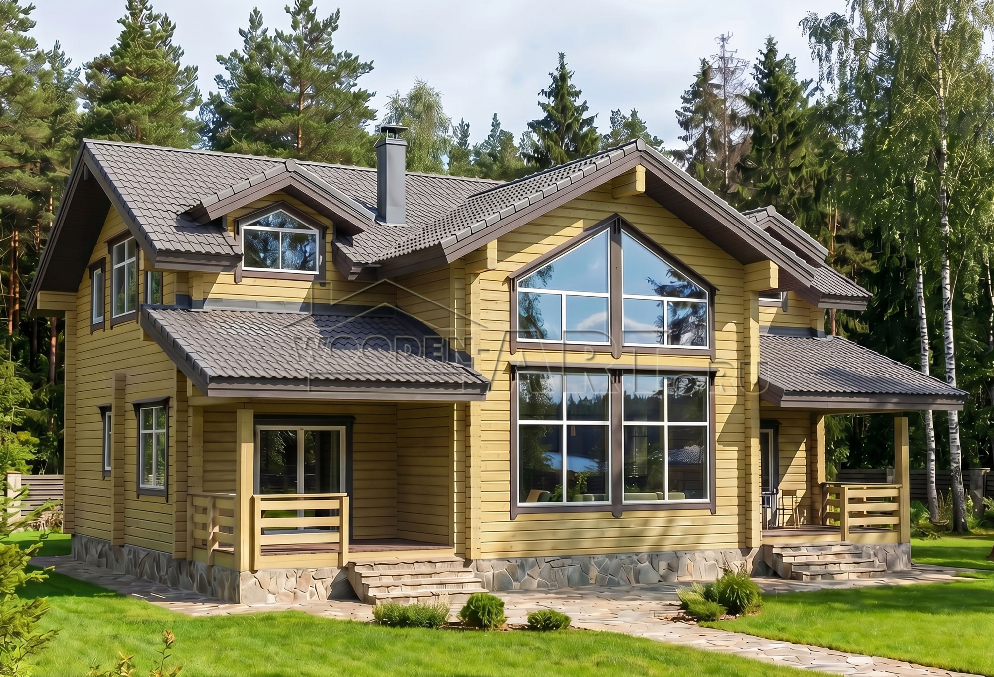 «Каменка» 342 кв. м. Проекты деревянных домов. Архитектор Ольга Мальцева