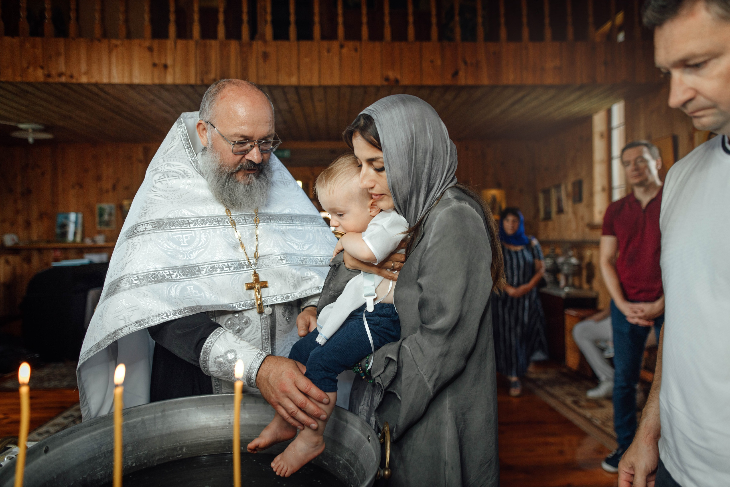 Крещение Тимофея, д. Киевец, храм Святой Троицы, август 2025