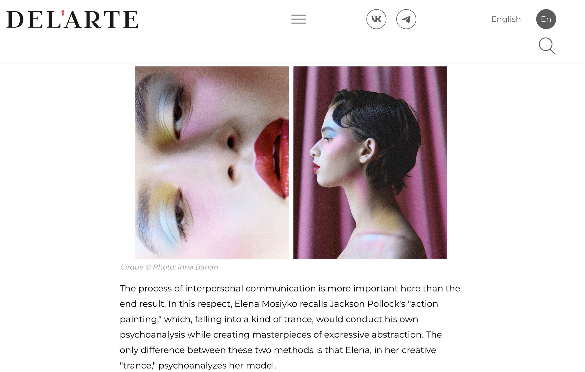 Editorial photoshoot by Inna Banan published in DEL’ARTE online