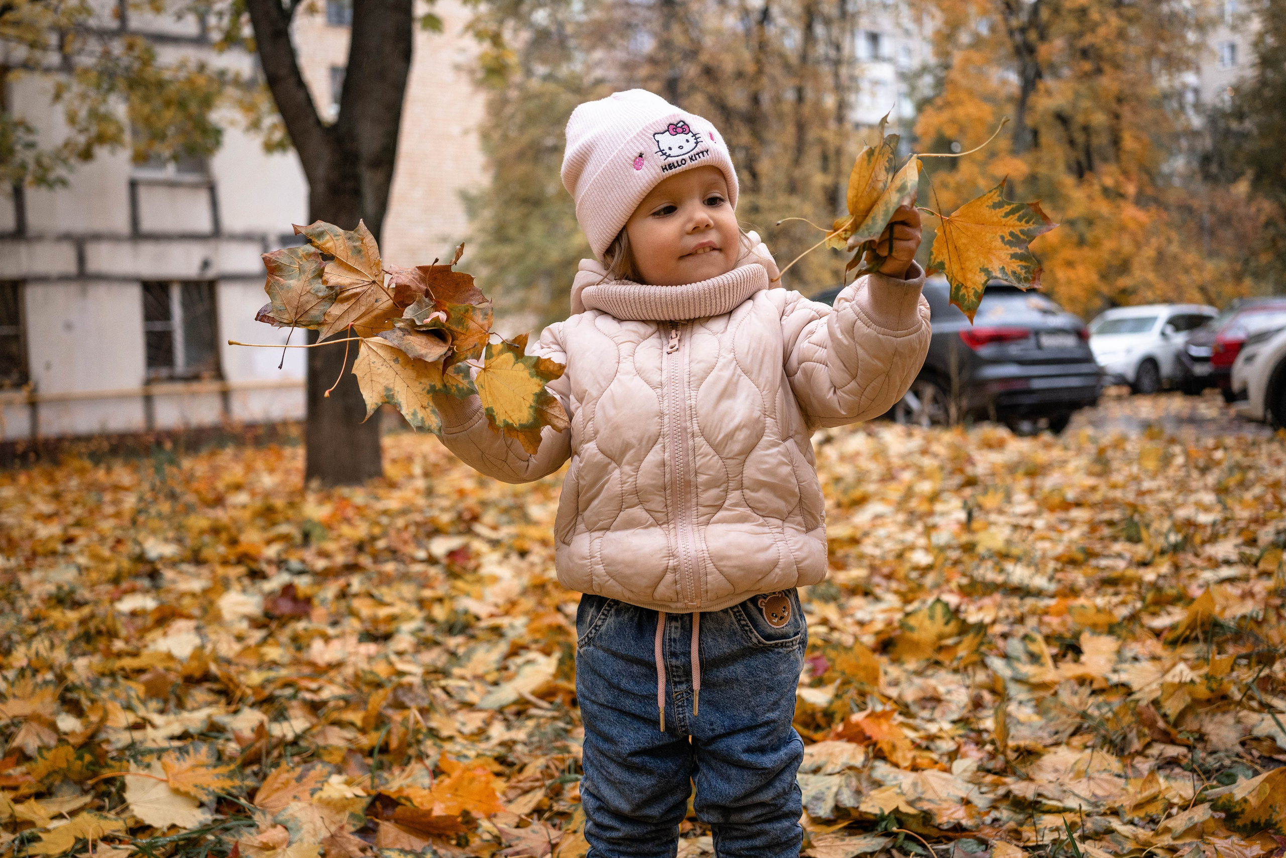 Осенняя фотосессия в Москве (во дворе дома)). Фотограф на роды Москва. Фотограф новорожденных Москва