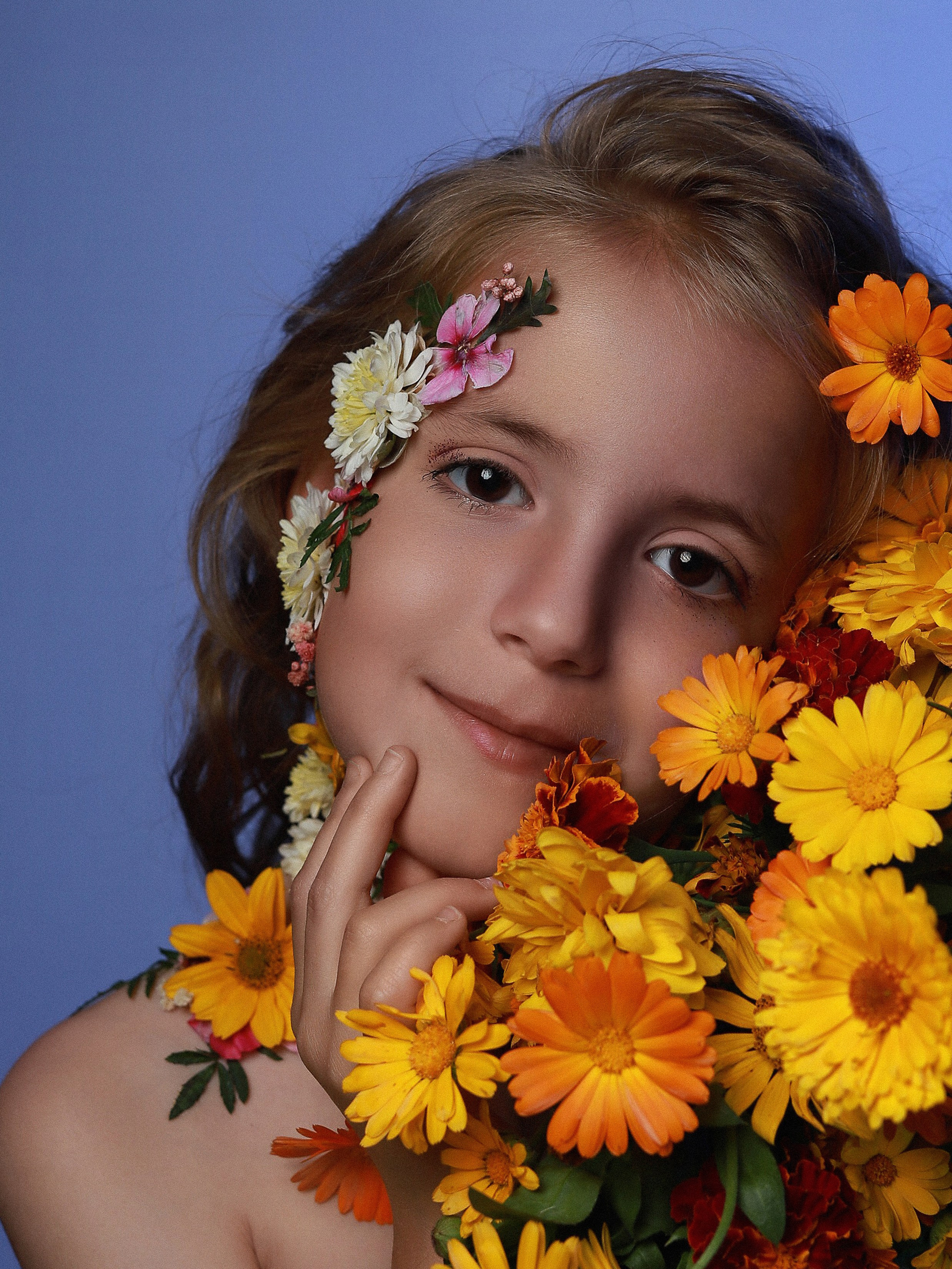 Портреты с цветами. Фотограф Юлия Мальцева