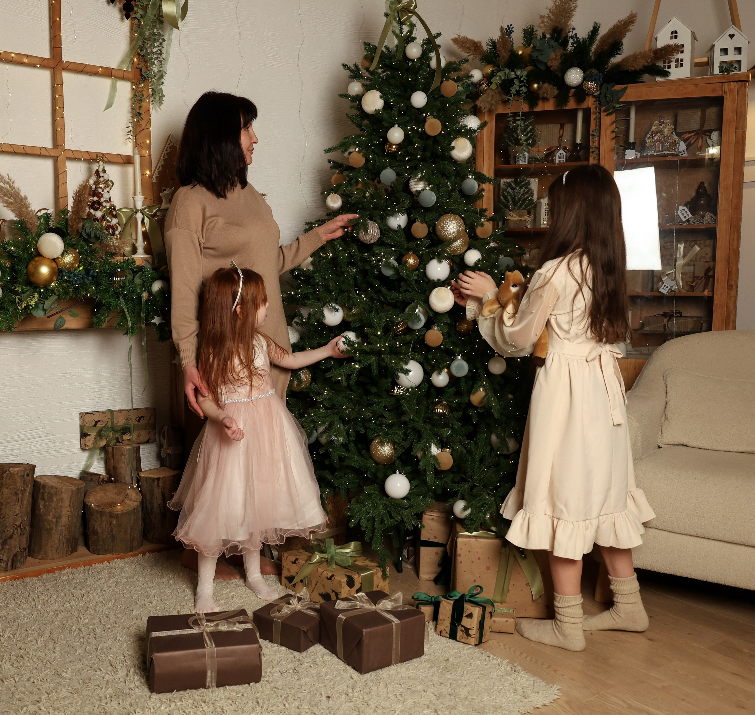 Семейная новогодняя съёмка Елена, Лиза и Лера. Tatiana Shumskaya