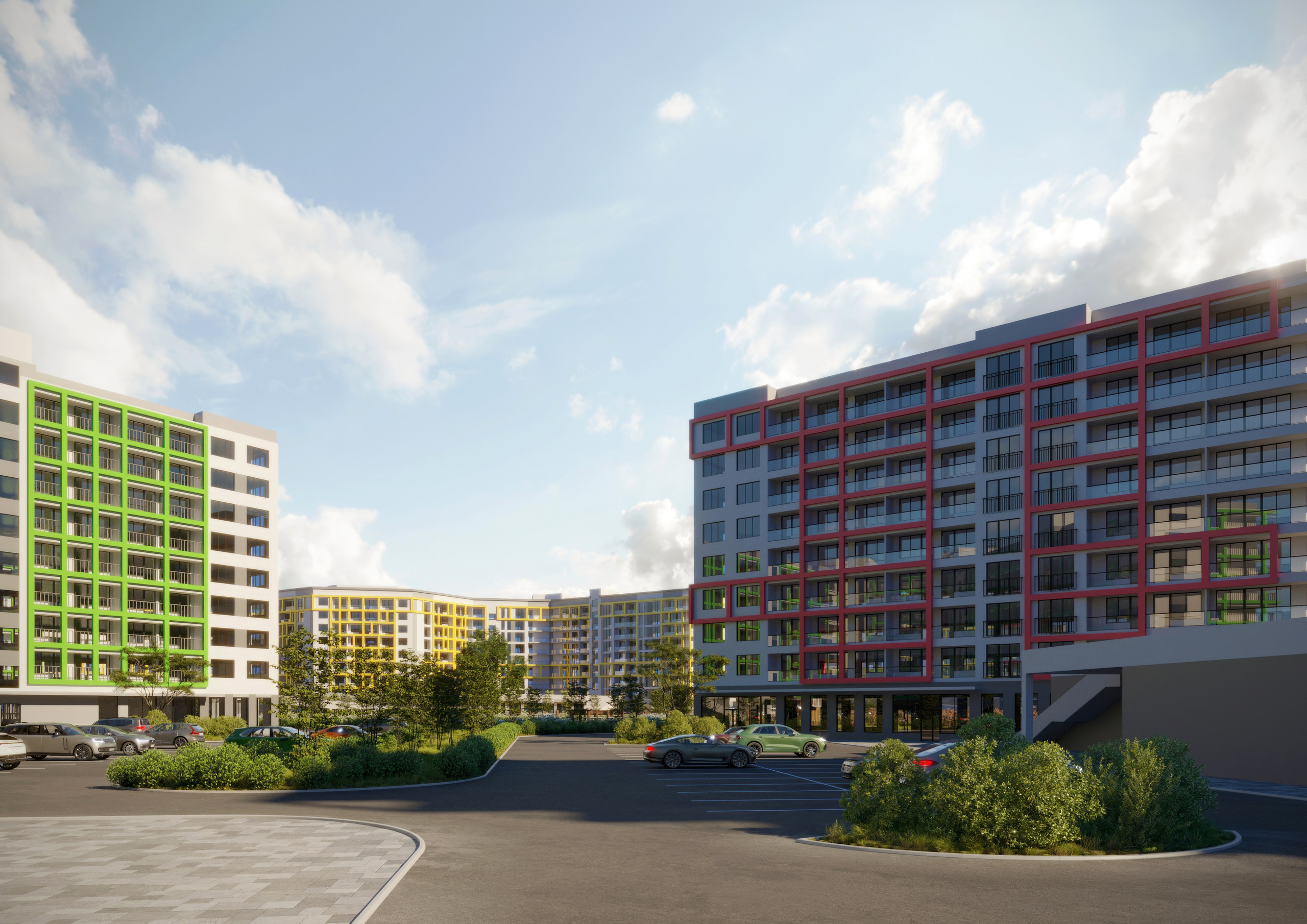 Жилой квартал — 3D-визуализация архитектуры и благоустройства. 3Д Визуализация Интерьера и Архитектуры