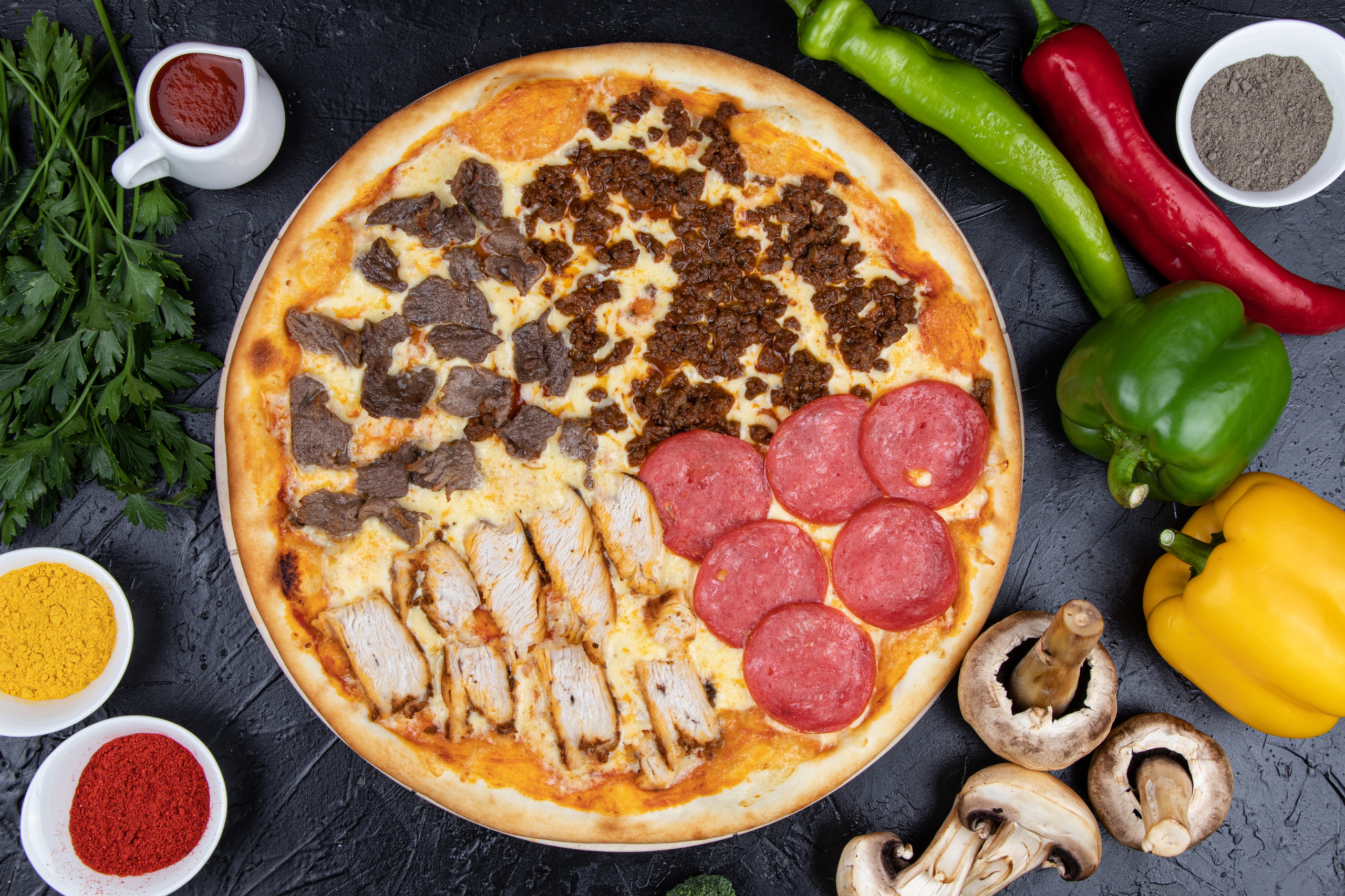 Рекламная фотосъёмка для PIZZA WOOPS. Профессиональный фотограф в Астане