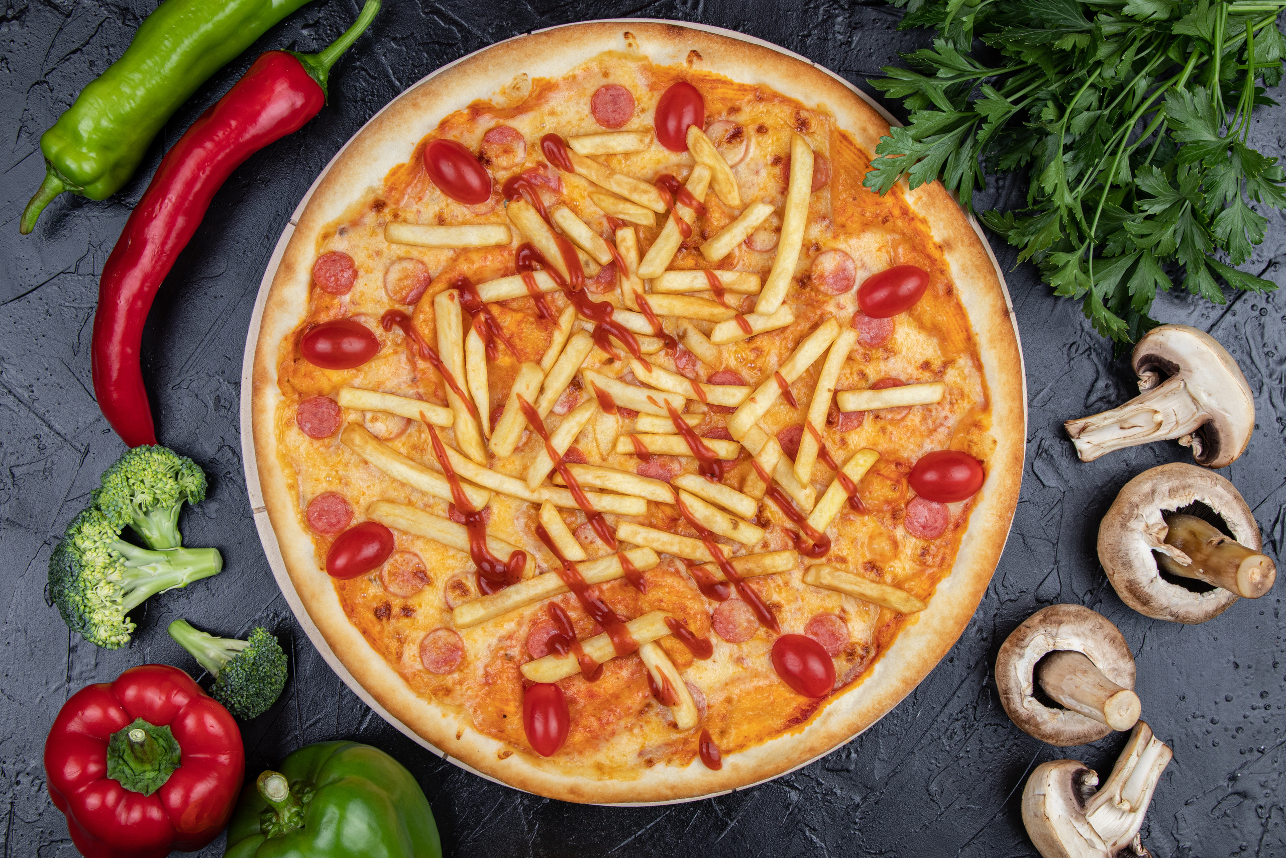 Рекламная фотосъёмка для PIZZA WOOPS. Профессиональный фотограф в Астане