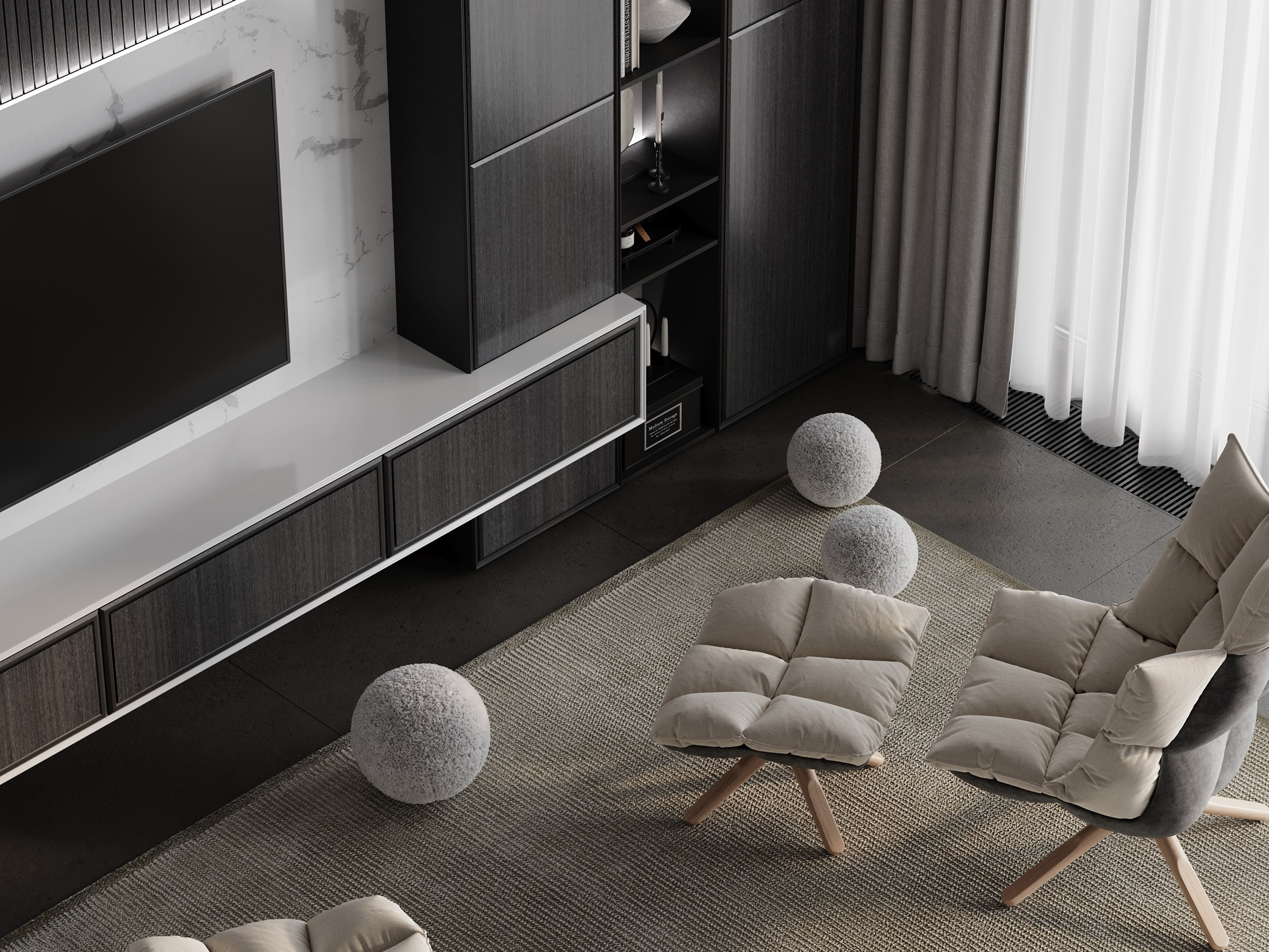 Гостиные / 2023. 3D-сцены интерьеров в 3ds Мах: сборка по ТЗ для визуализаторов