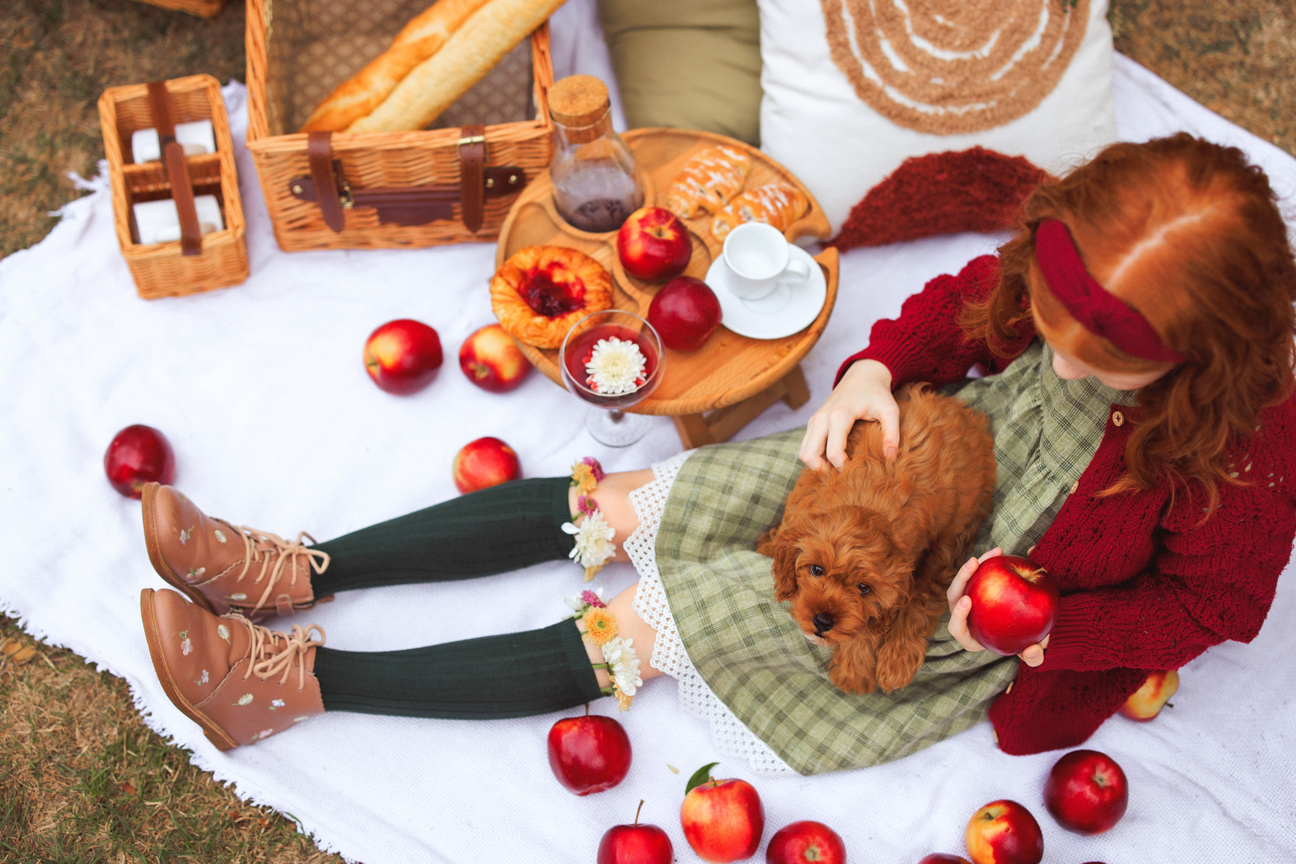 Фотосессия «Пикник», Хризантемы и Яблоки. Семейный и детский фотограф в Краснодаре Анна Трашкова