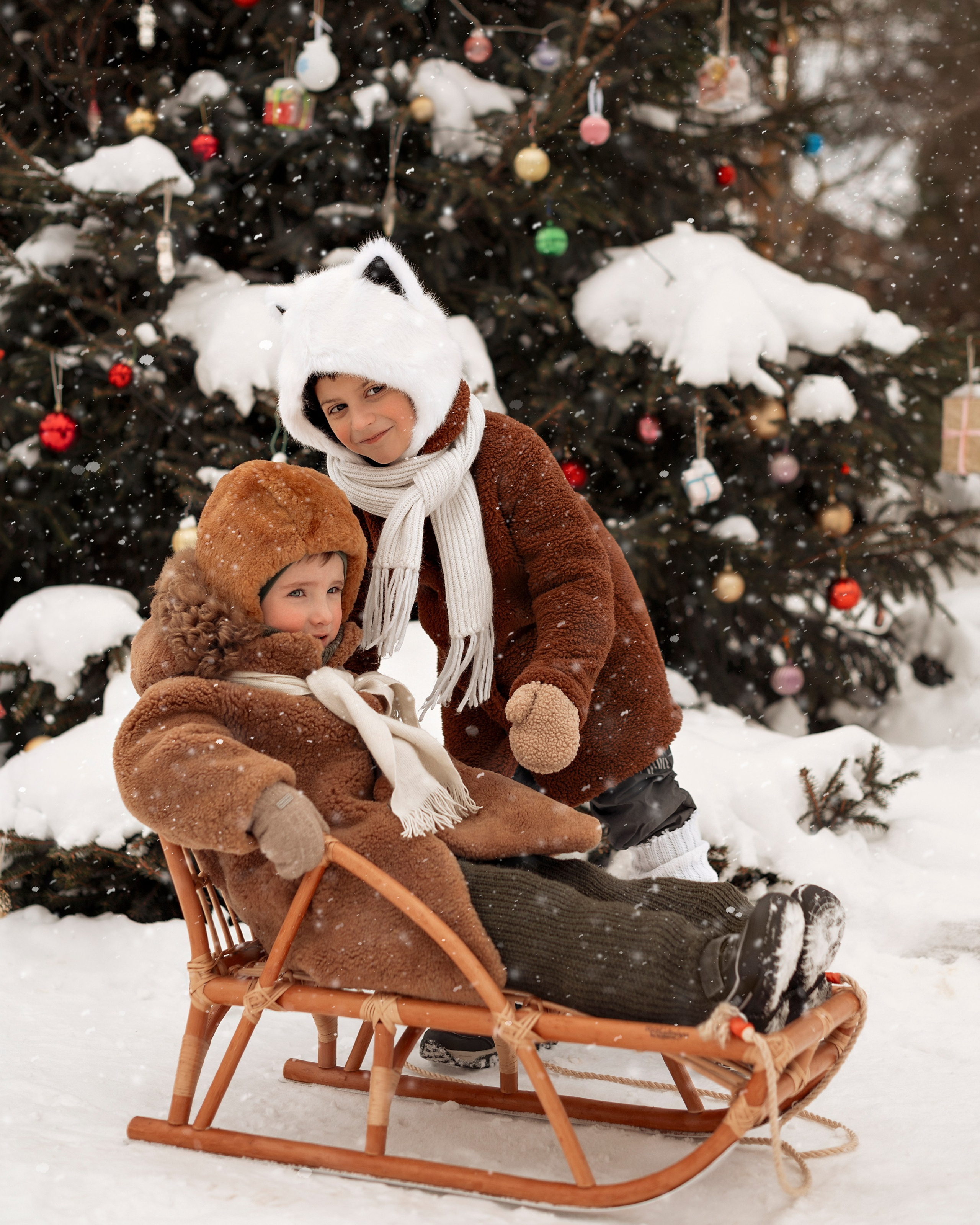 Новогодняя деревенская ретро история. Детский и семейный фотограф г. Москва Оксана Катаджи
