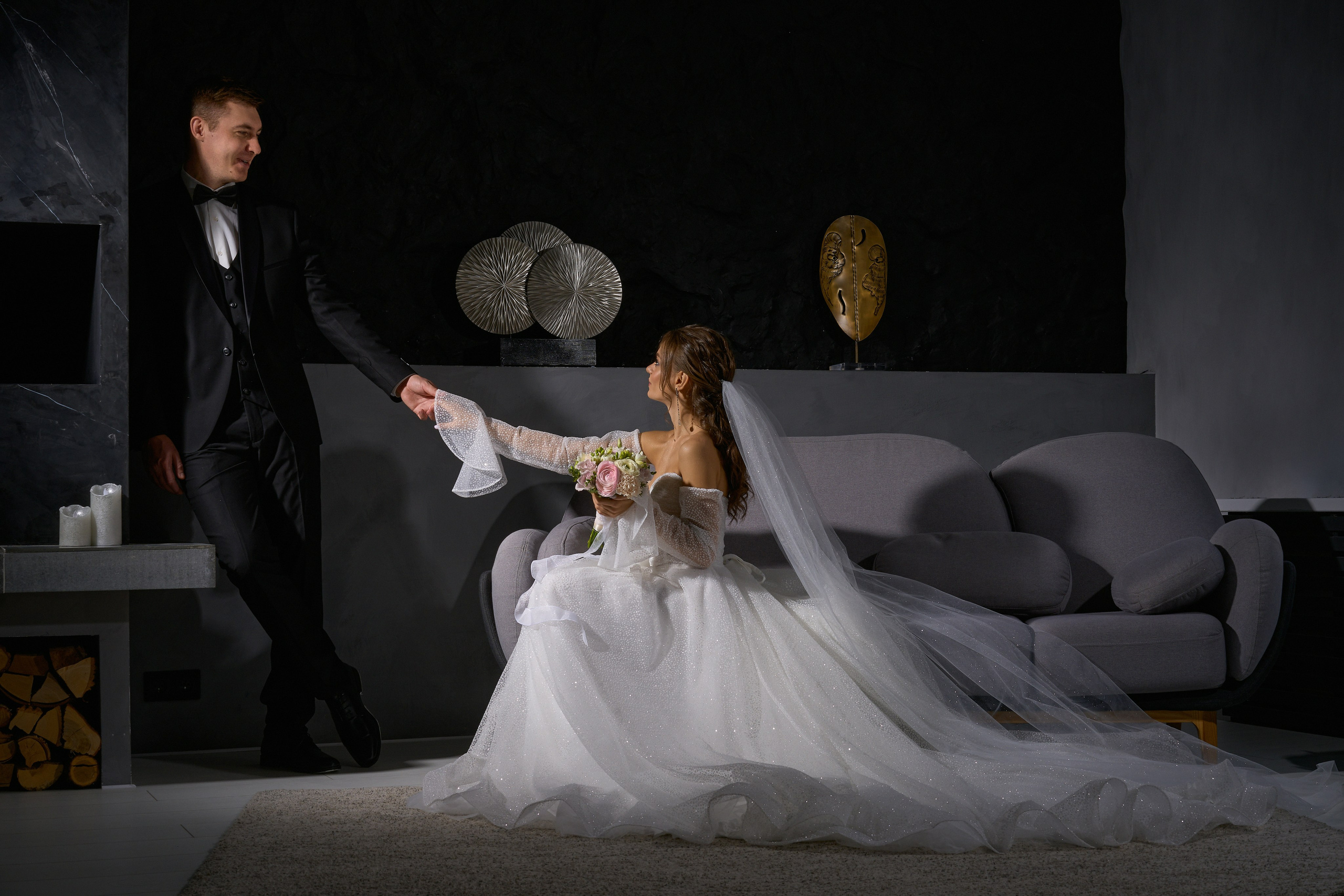 Свадебная съёмка в фотостудии