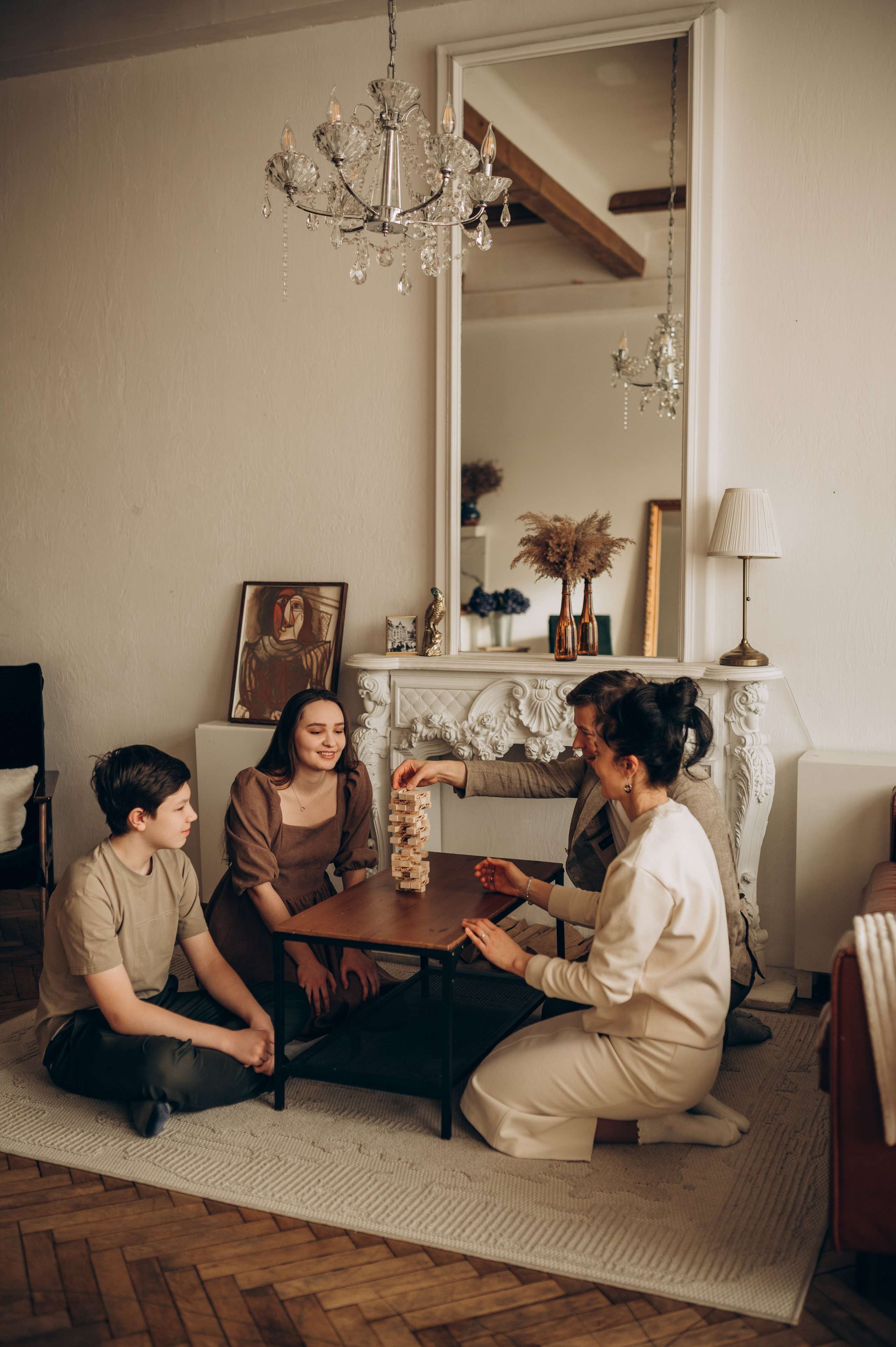 Уютная семейная съёмка в студии. Семейный фотограф в Домодедово и Москве Елена Пичугина