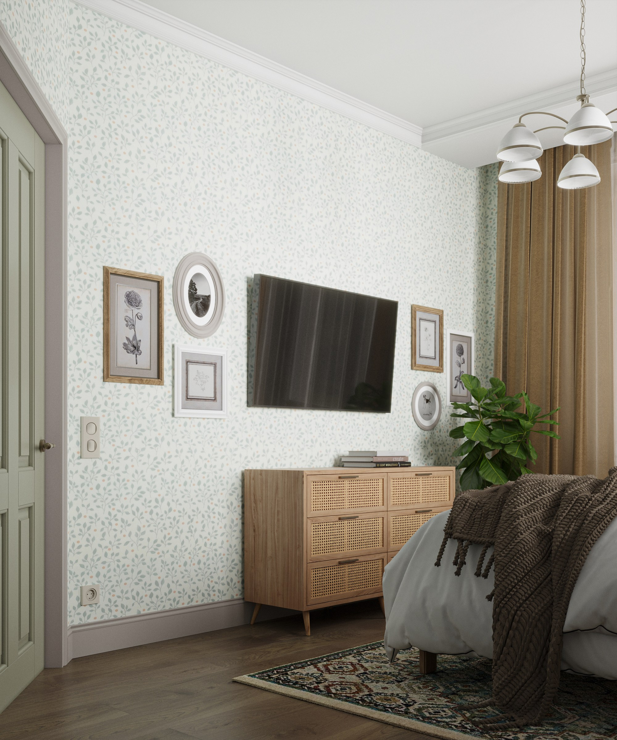 Визуализация интерьера дома в деревне Калки. 3d визуализатор marybond3d