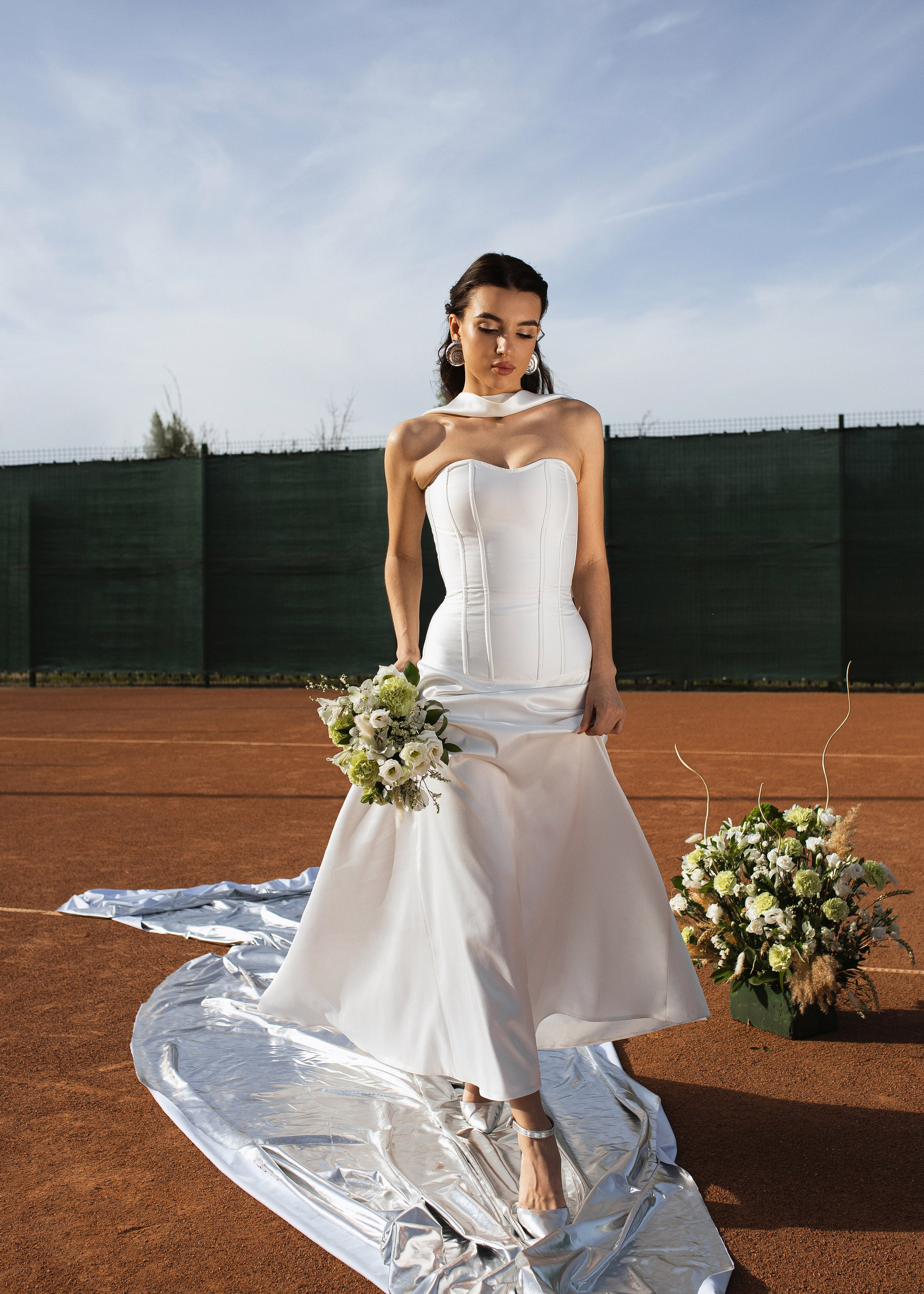 Утро невесты на теннисном корте. Фотограф Вышний Волочек/Тверь/Москва/Санкт-Петербург