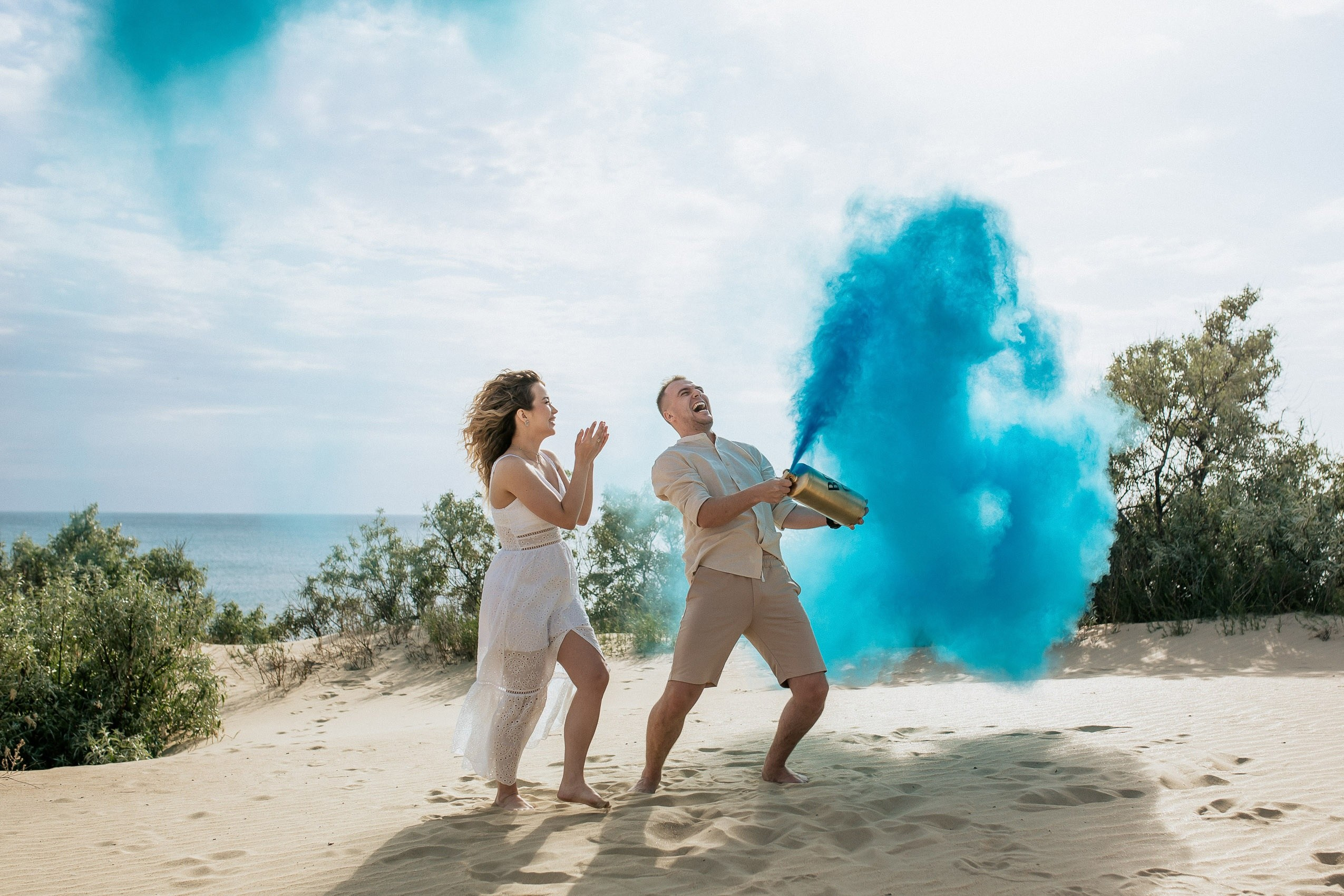 Съемка гендер пати в дюнах Джемете.