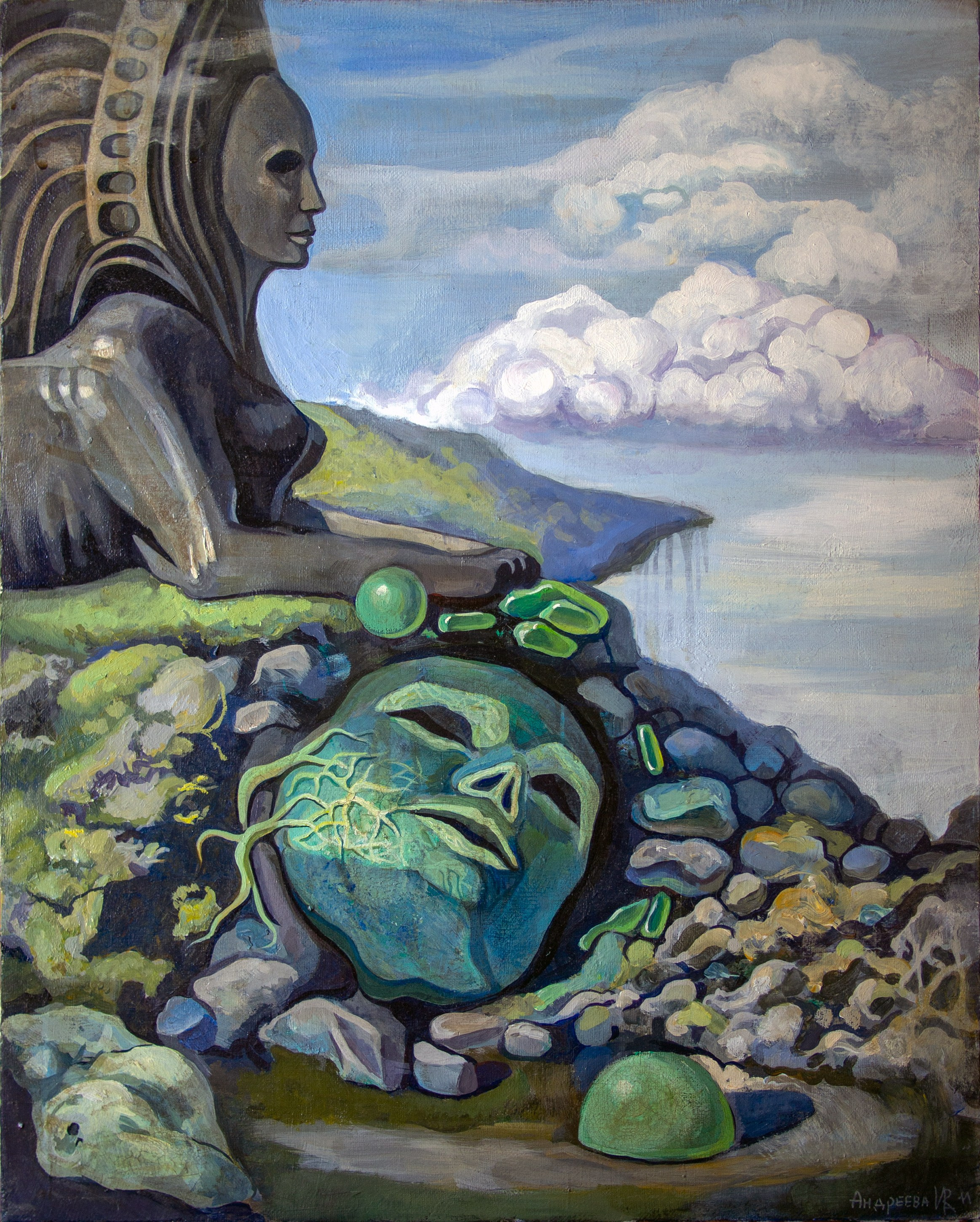 Зеленая тоска. Холст, акрил. Размер 40х50 см. Год 2011.