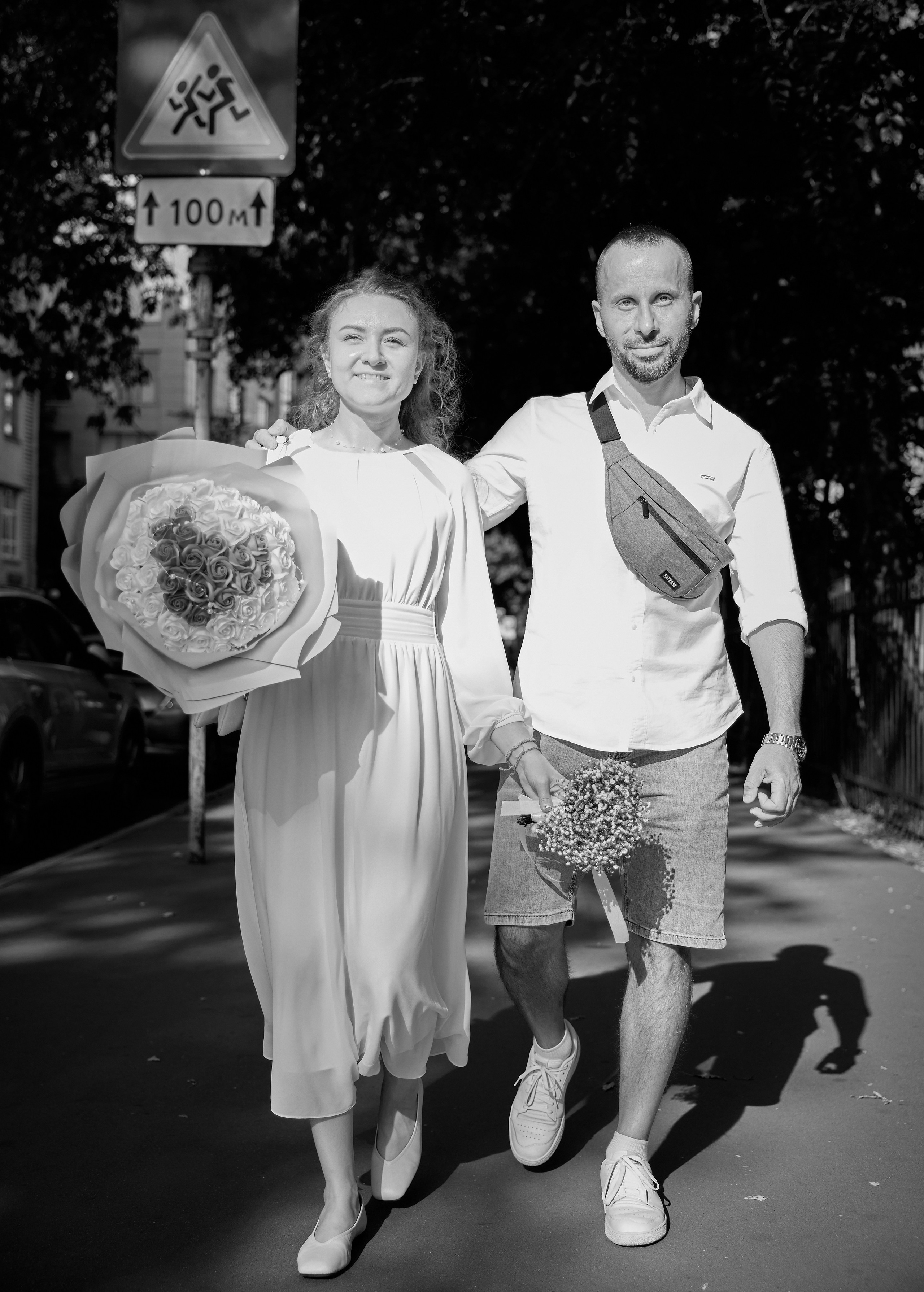 Свадебная прогулка в парке Горького в Москве