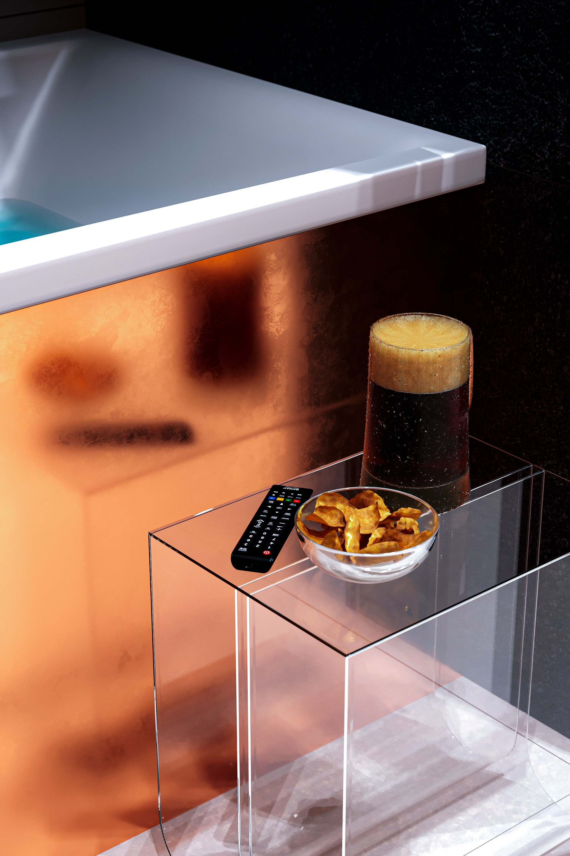 Санузел со встроенным TV экраном, Концептуальный проект. Дизайн интерьера и экстерьера в Санкт-Петербурге Яна Емельянова