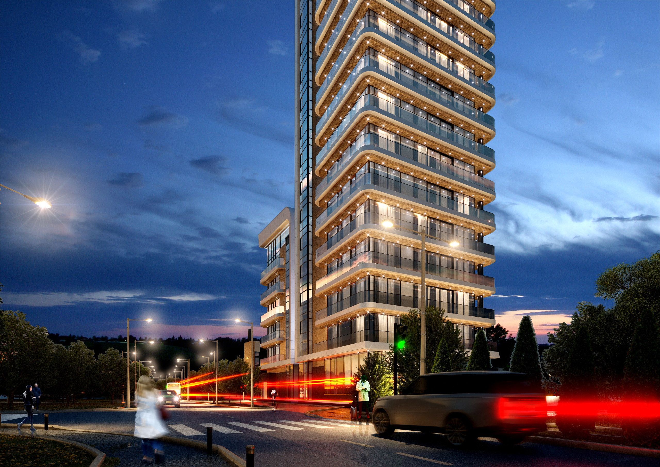 Высотное здание у набережной — 3D-визуализация архитектуры. 3Д Визуализация Интерьера и Архитектуры