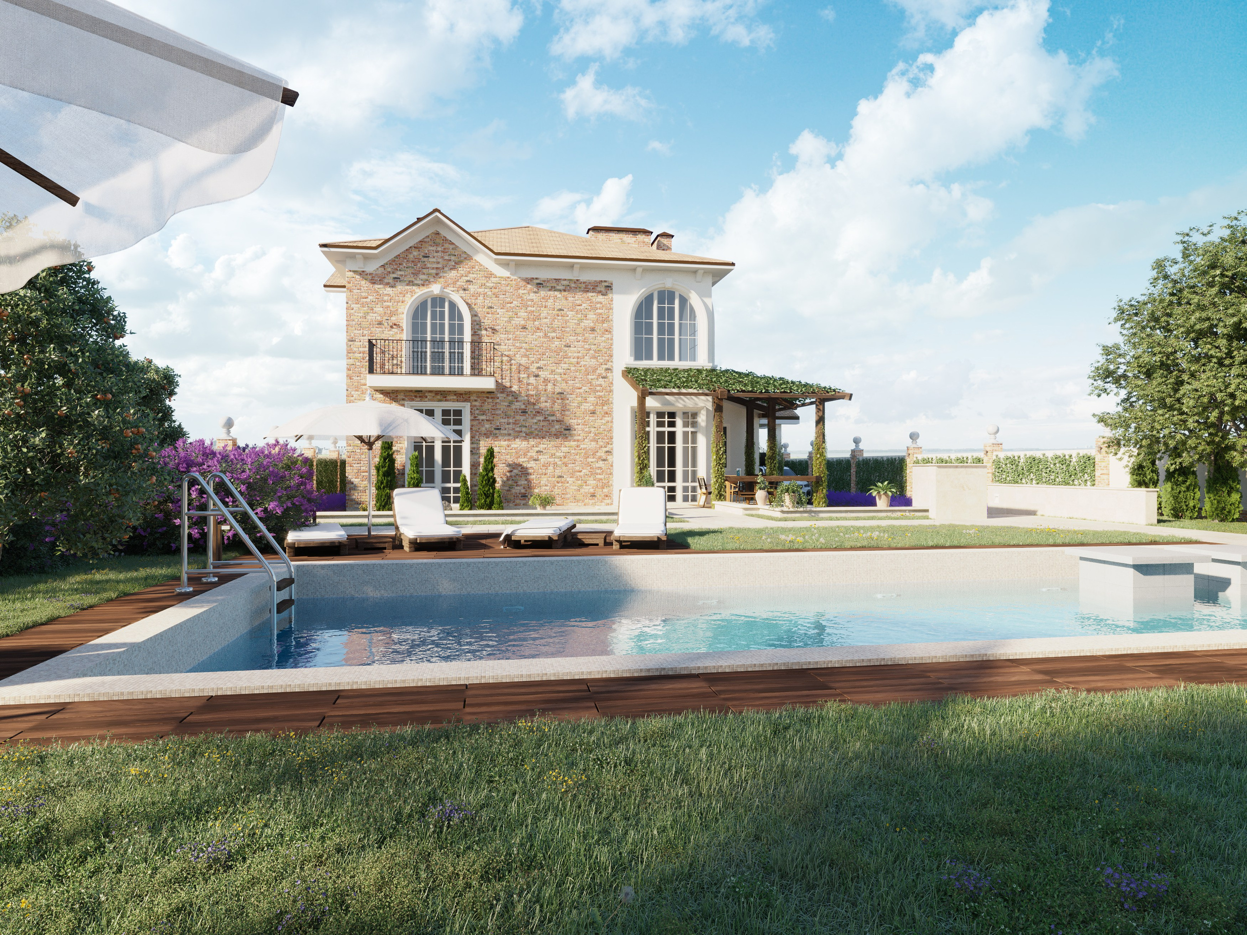 Cottage in Goryachy Klyuch. 3D INTERIOR AND ARCHITECTURE VISUALIZATION