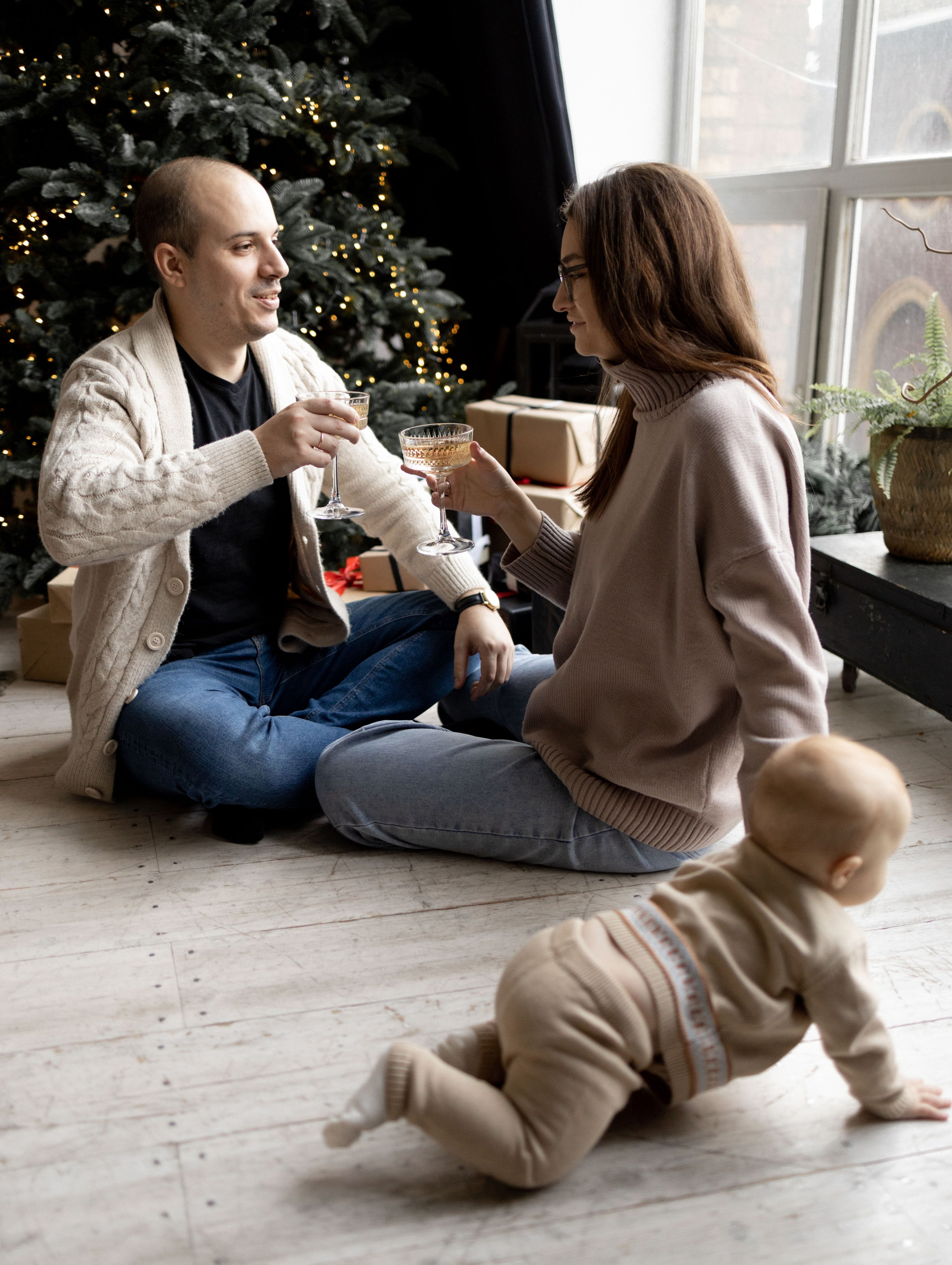 Новый год Давид, Лена, Леван. Фотограф Дарья Соколовская