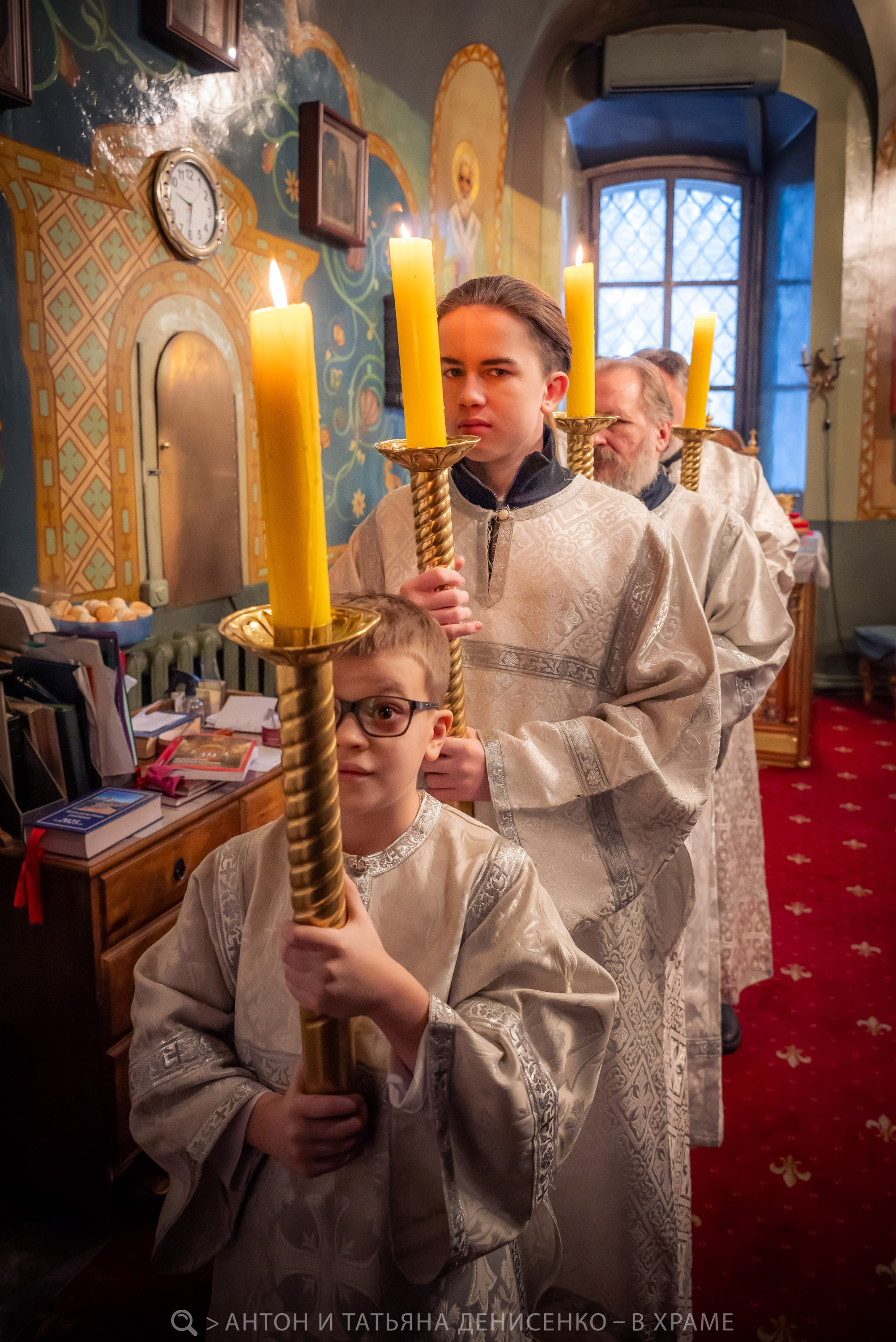Праздник Богоявления. Литургия — Храм девяти мучеников Кизических. Антон и Татьяна Денисенко — В храме