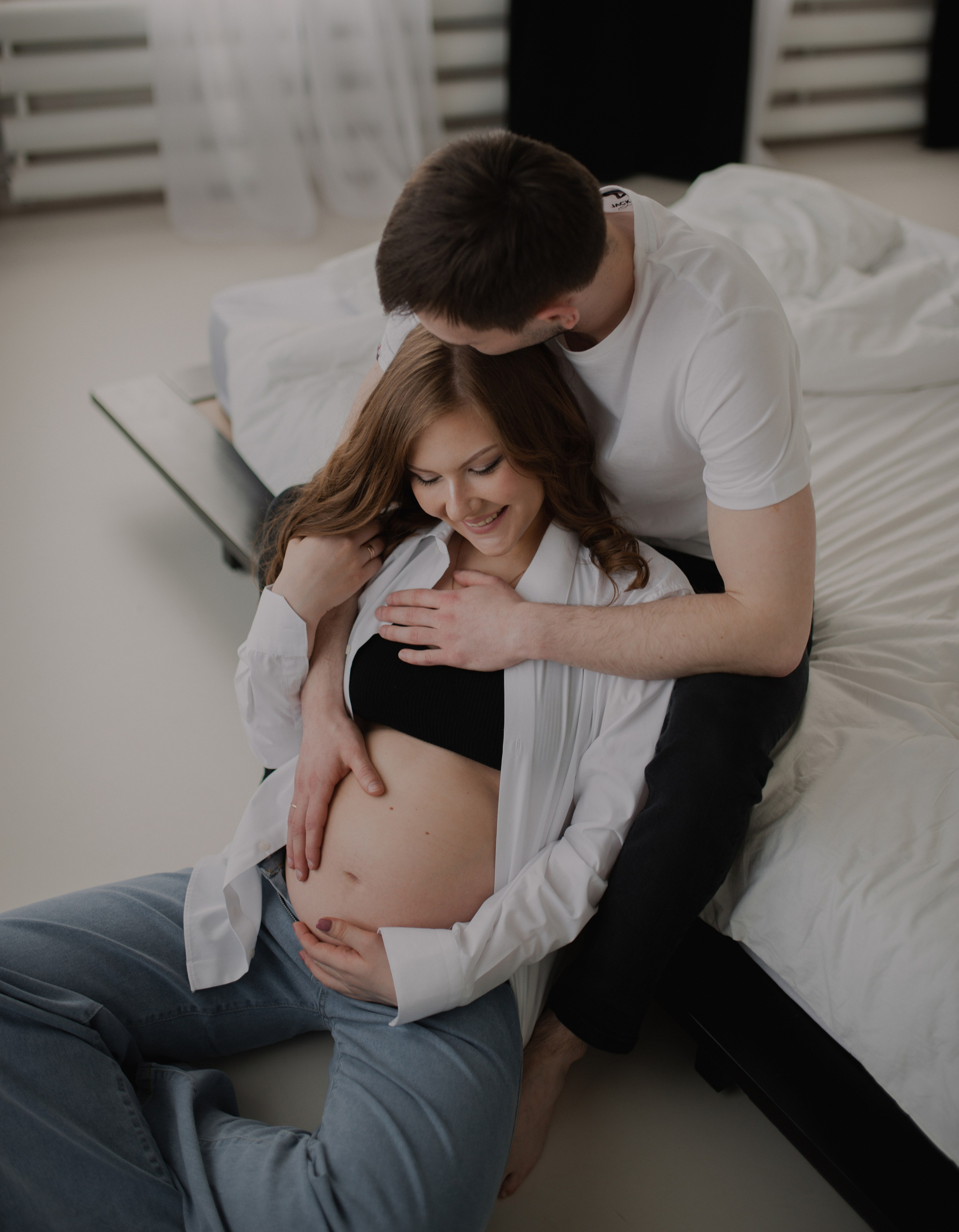 Фотосессия беременности в студии Бутово. Семейная фотосессия Бутово Москва фотограф Алина Морщагина