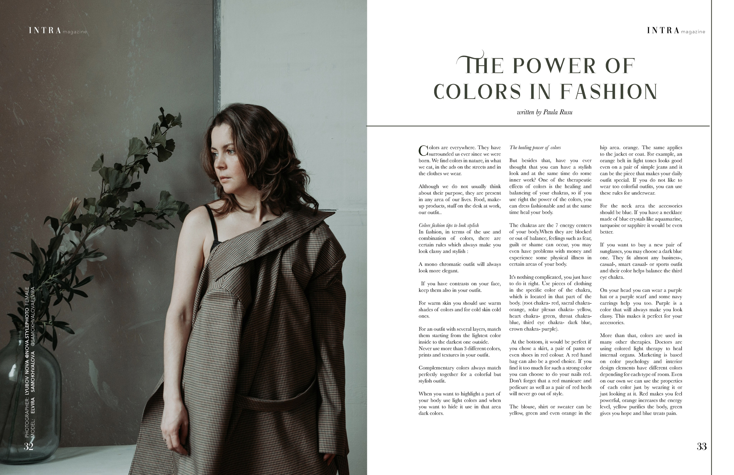 Публикация в иностранных журналах INTRAmagazine и MOB. Портретный и лайфстайл фотограф в Санкт-Петербурге