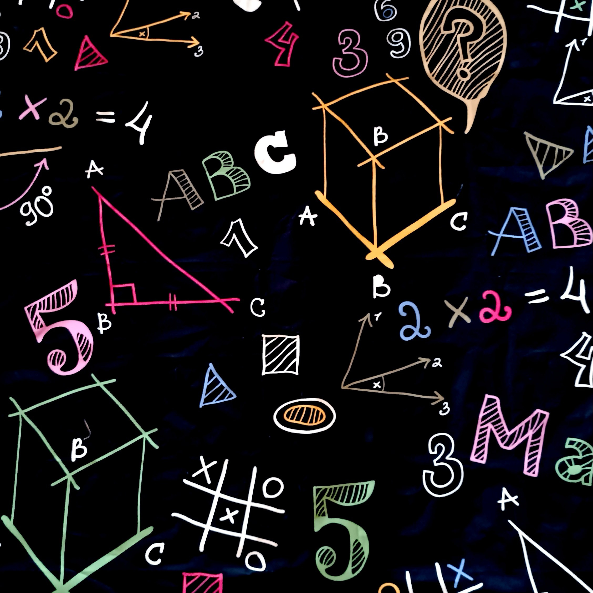 Фон стена "Доска чёрная цветная" 1,5х1,5 м