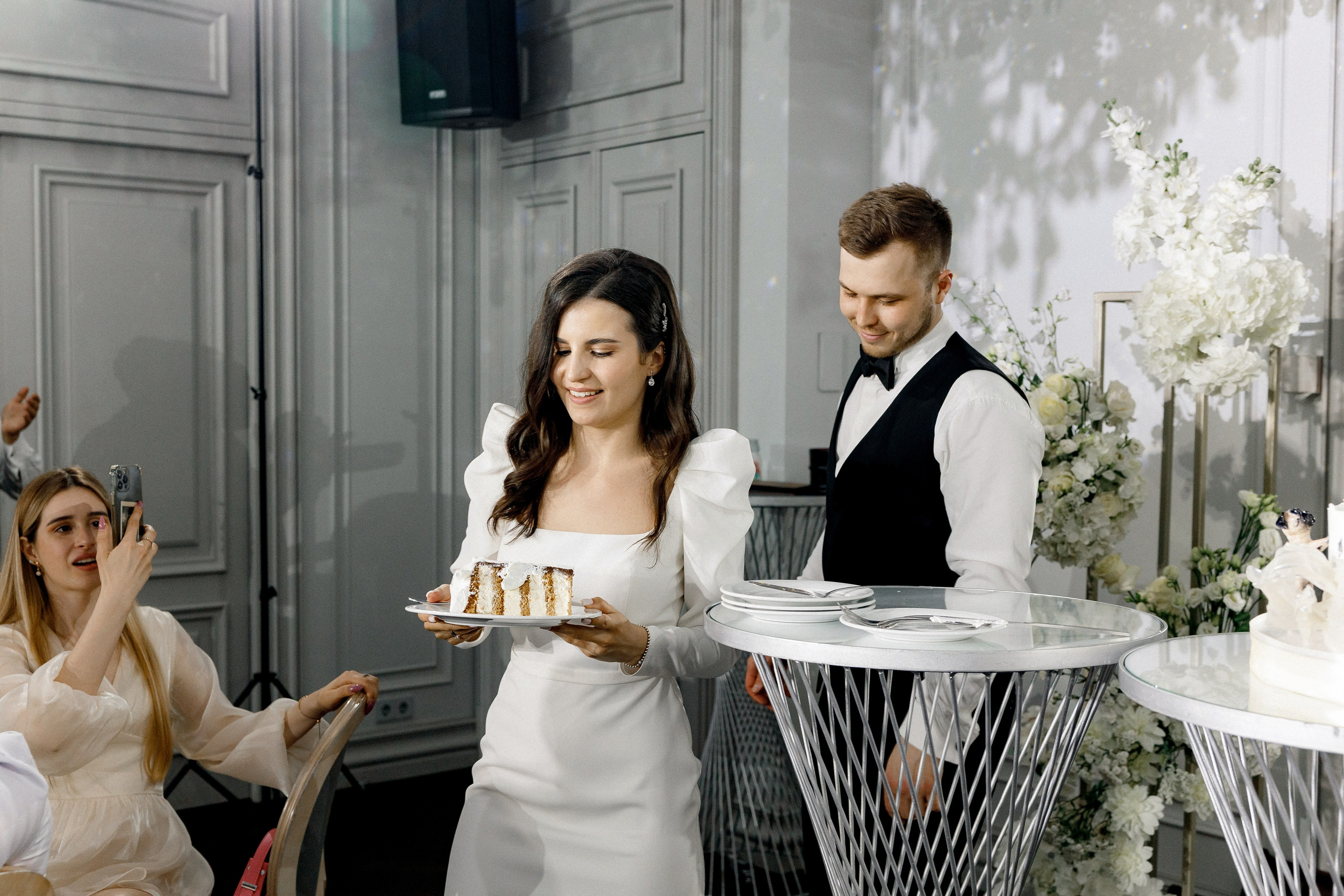 Свадебный ужин в Ресторане Michel на Красной Пресне. Свадебный фотограф в Москве и Санкт-Петербурге Денис Ходюков