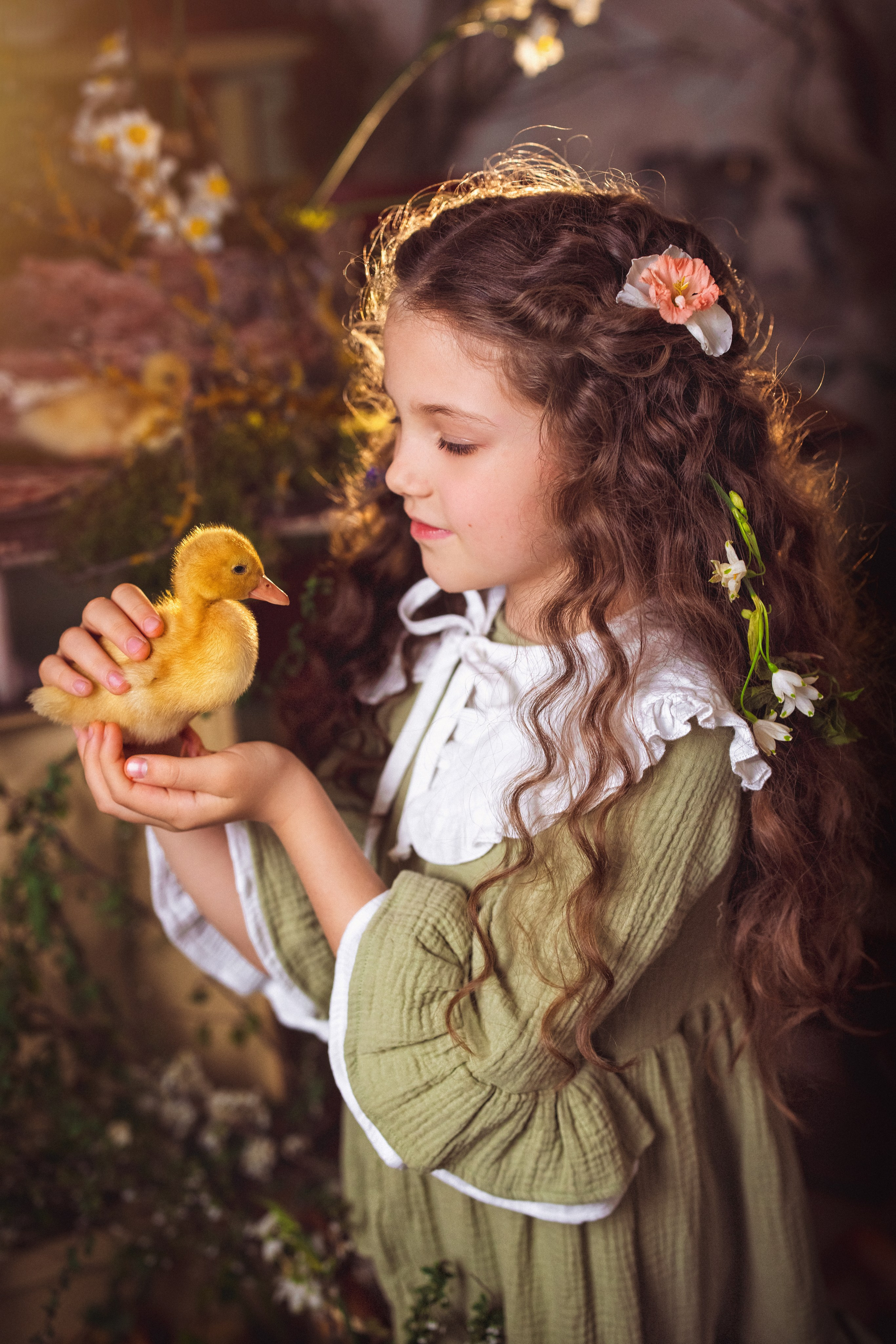 Детская фотосессия с утятами и кроликом. Семейный и детский фотограф в Краснодаре Анна Трашкова