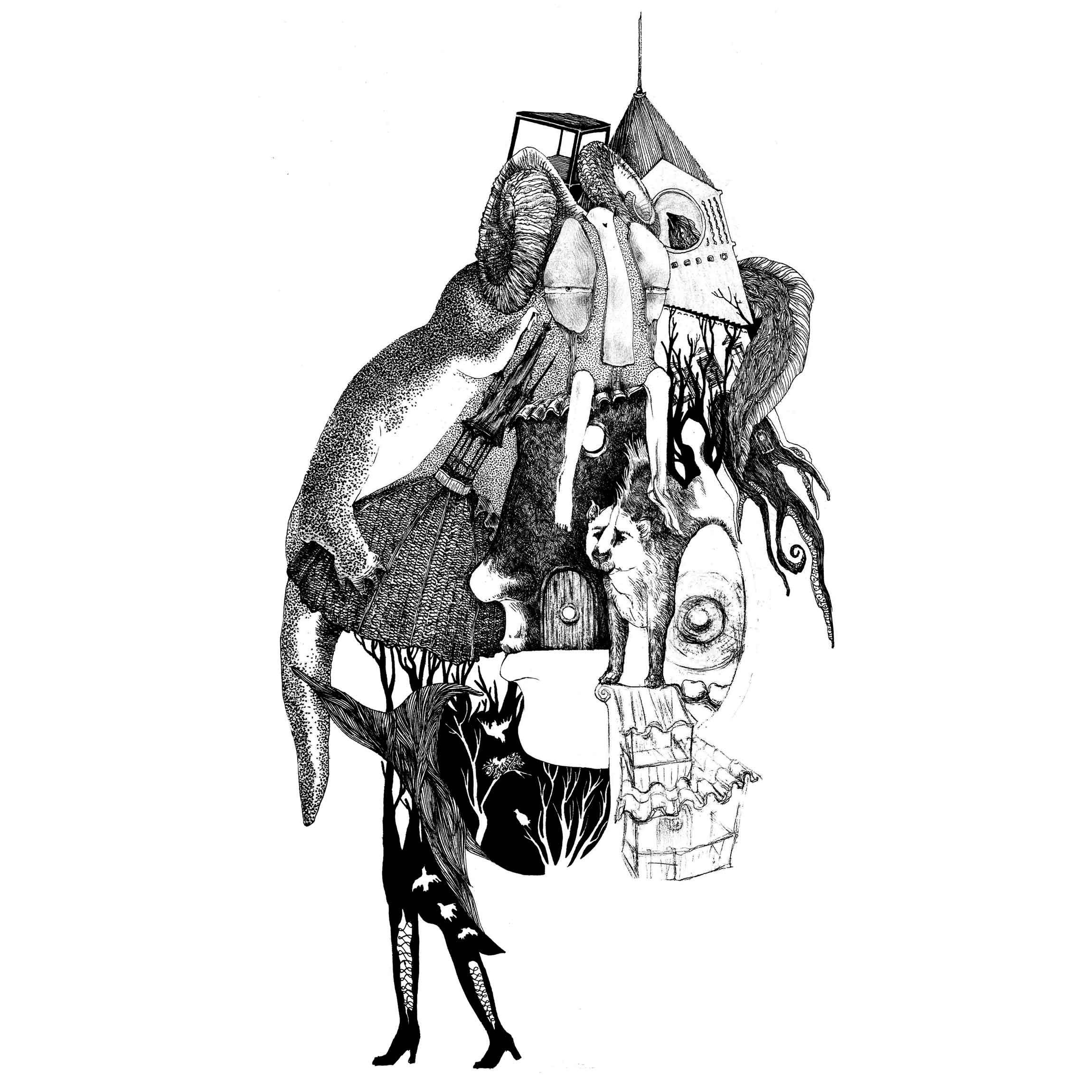 МУКИ ТВОРЧЕСТВА. тушь графика Перепеченова Анна