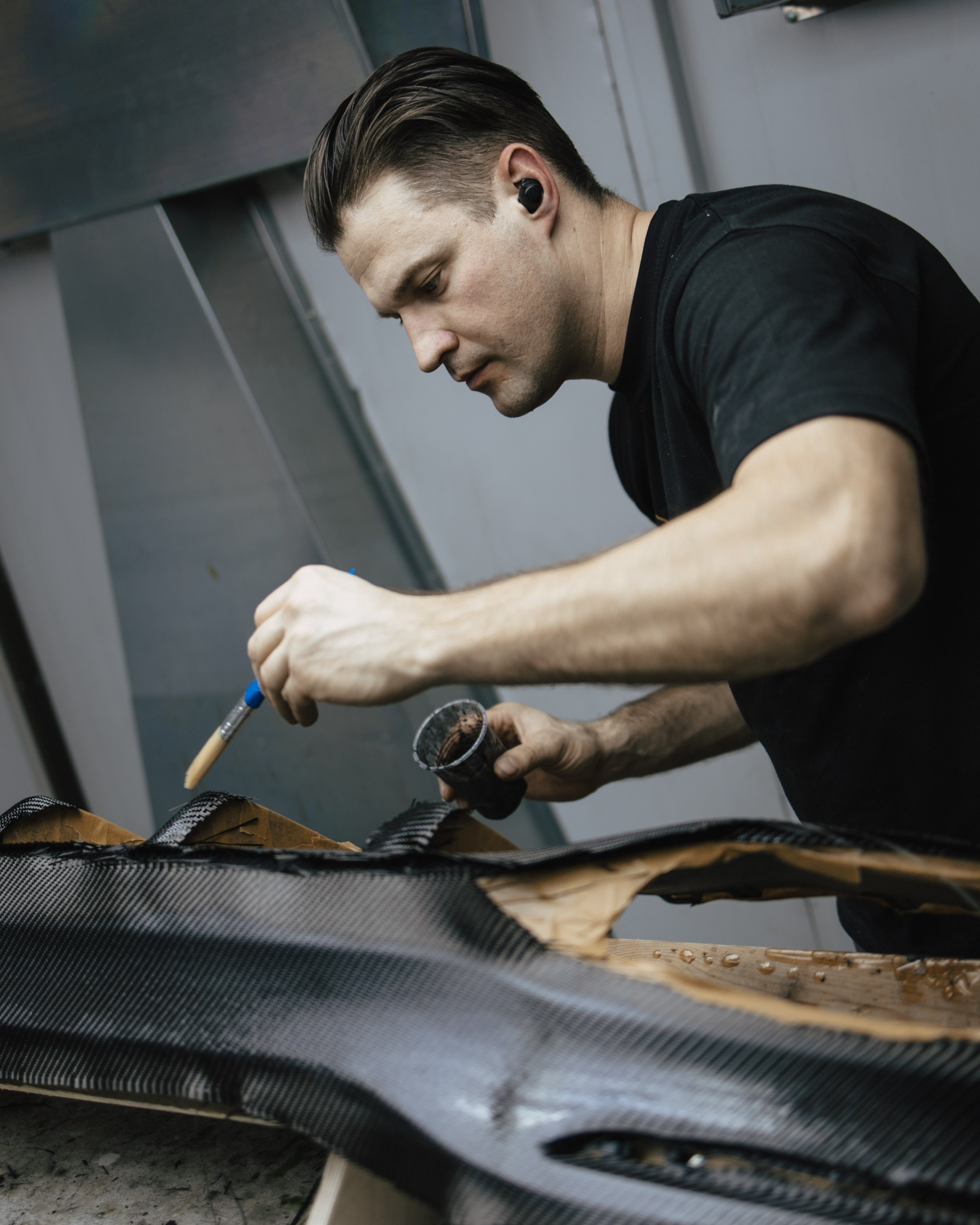 Mercedes SL63 amg классический карбон глянцевых элементов кузова. DeLorein