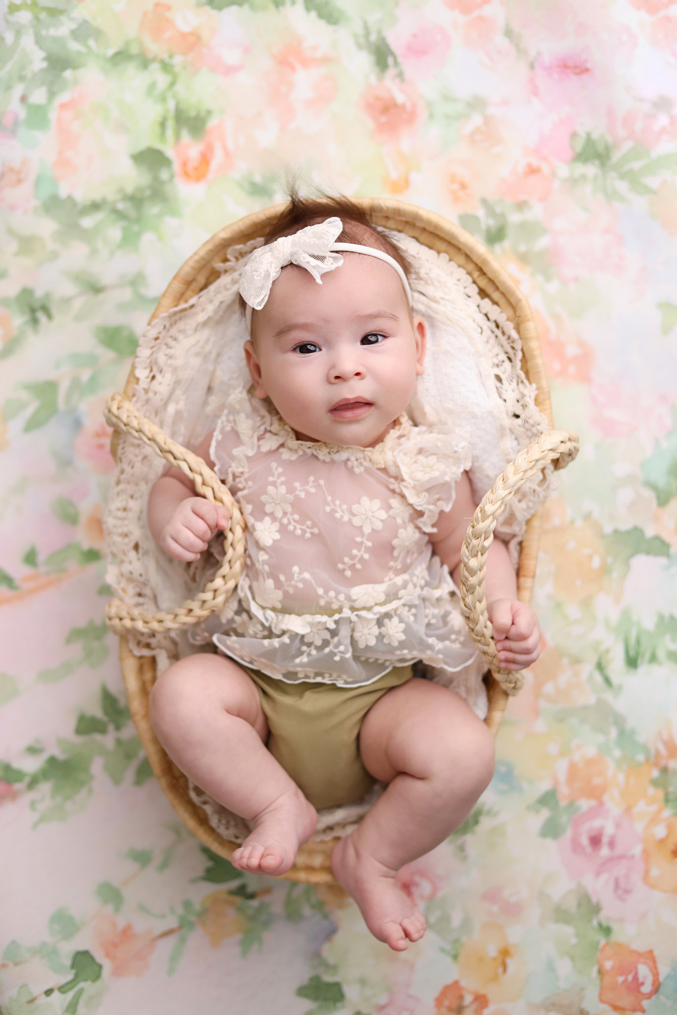 Фотосессия Василисы в студии в Бутово. Фотограф новорожденных Москва. Ньюборн фотограф Москва