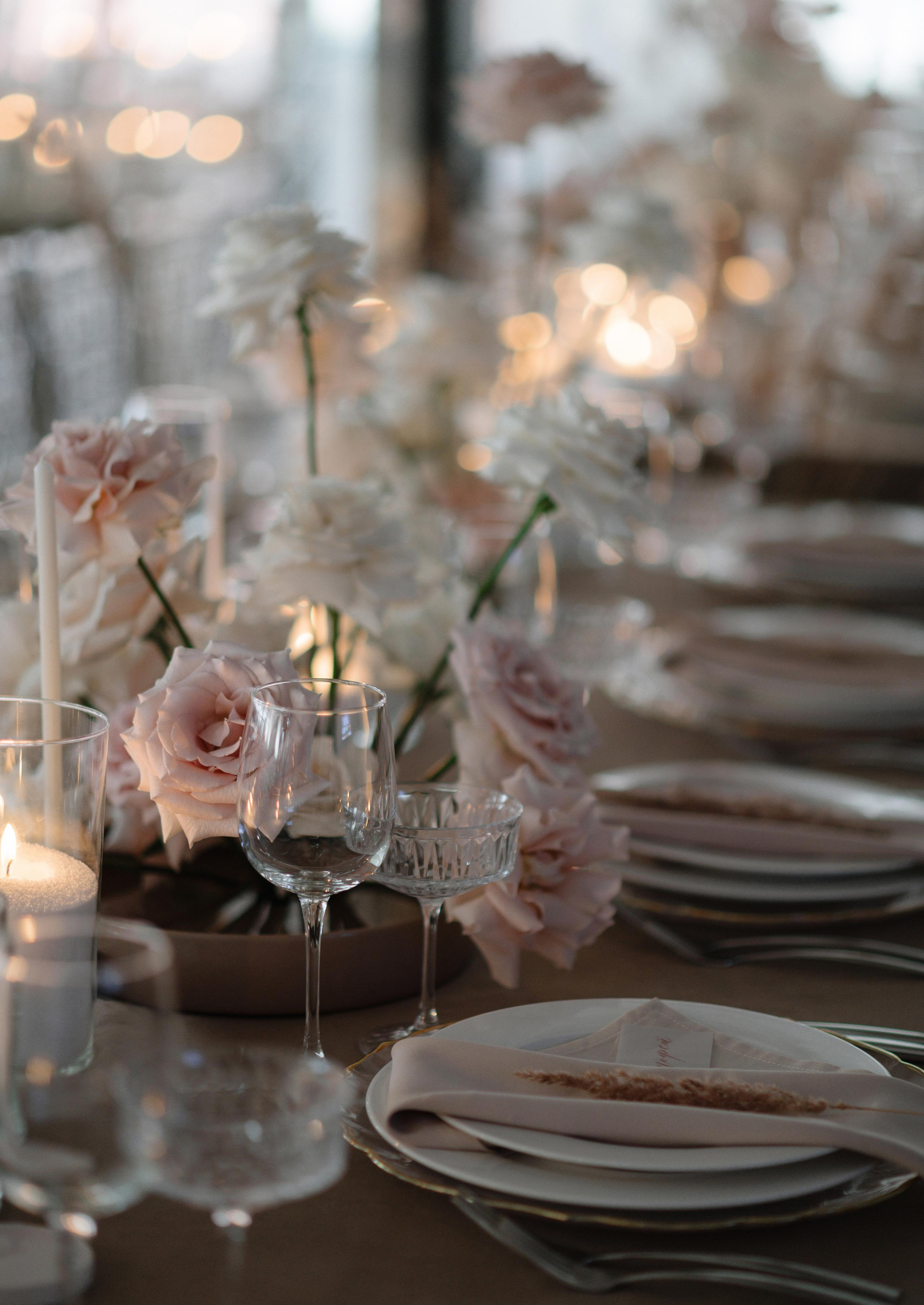 свадебный декор в нежных тонах