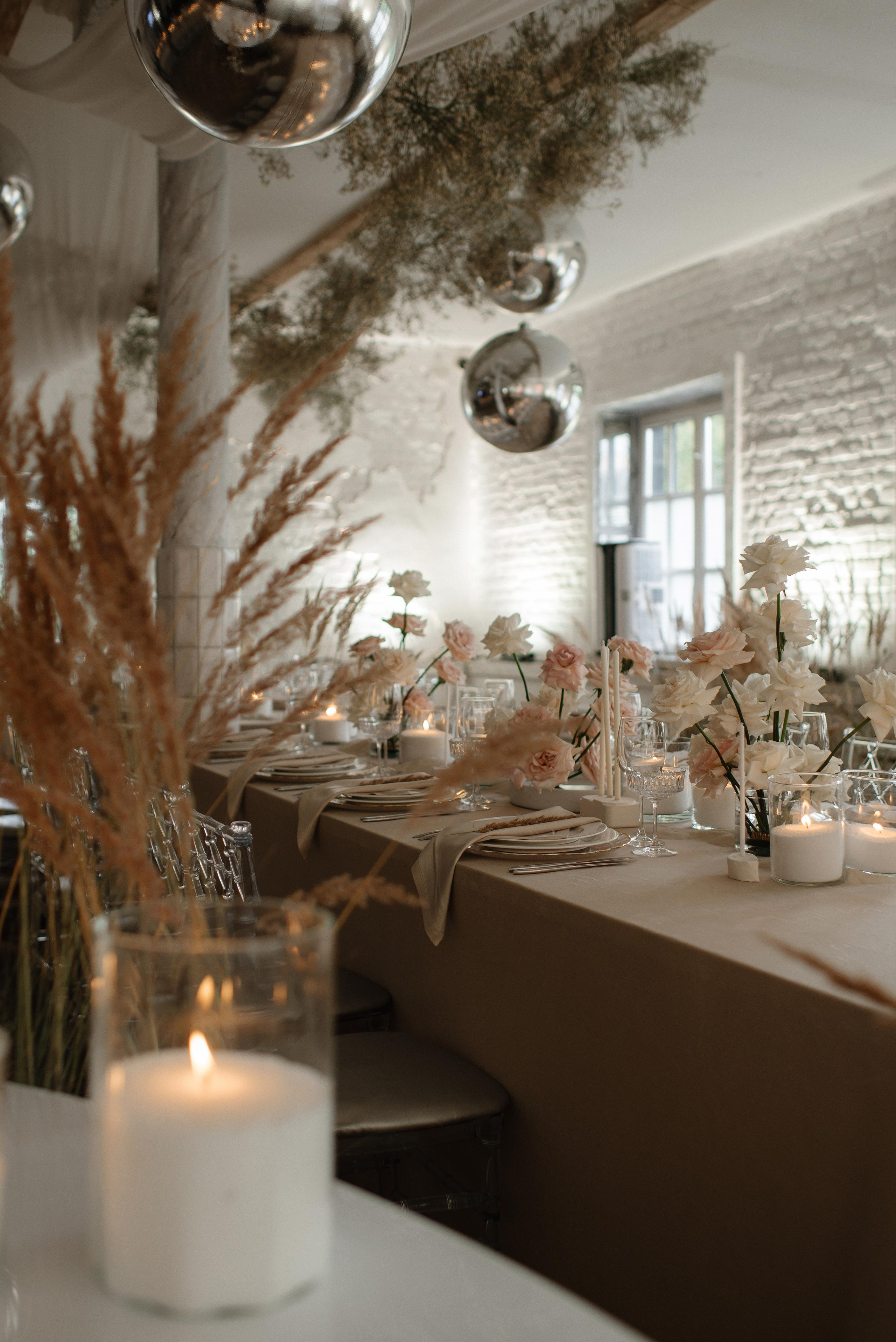 свадебный декор в нежных тонах