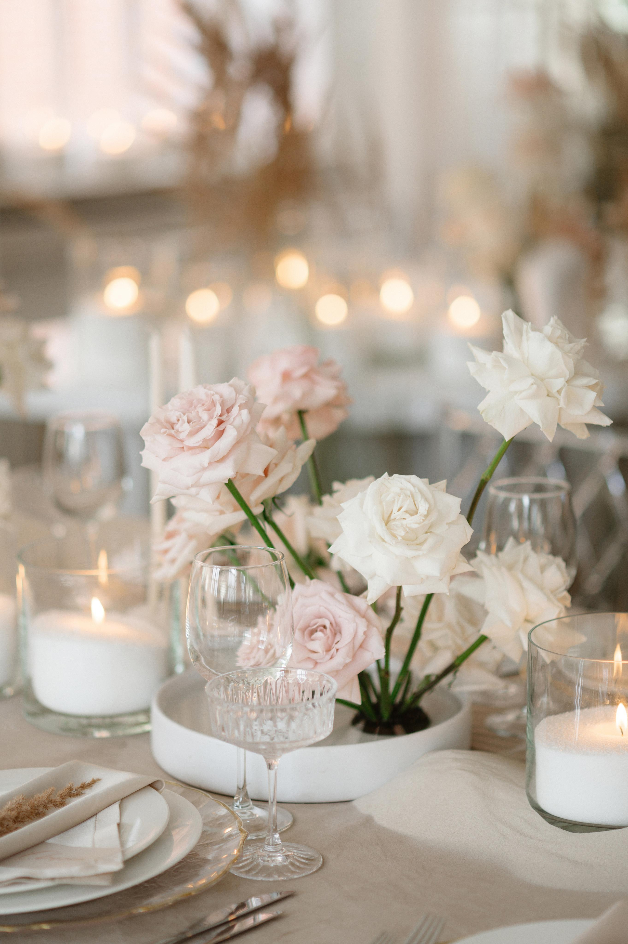 свадебный декор в нежных тонах