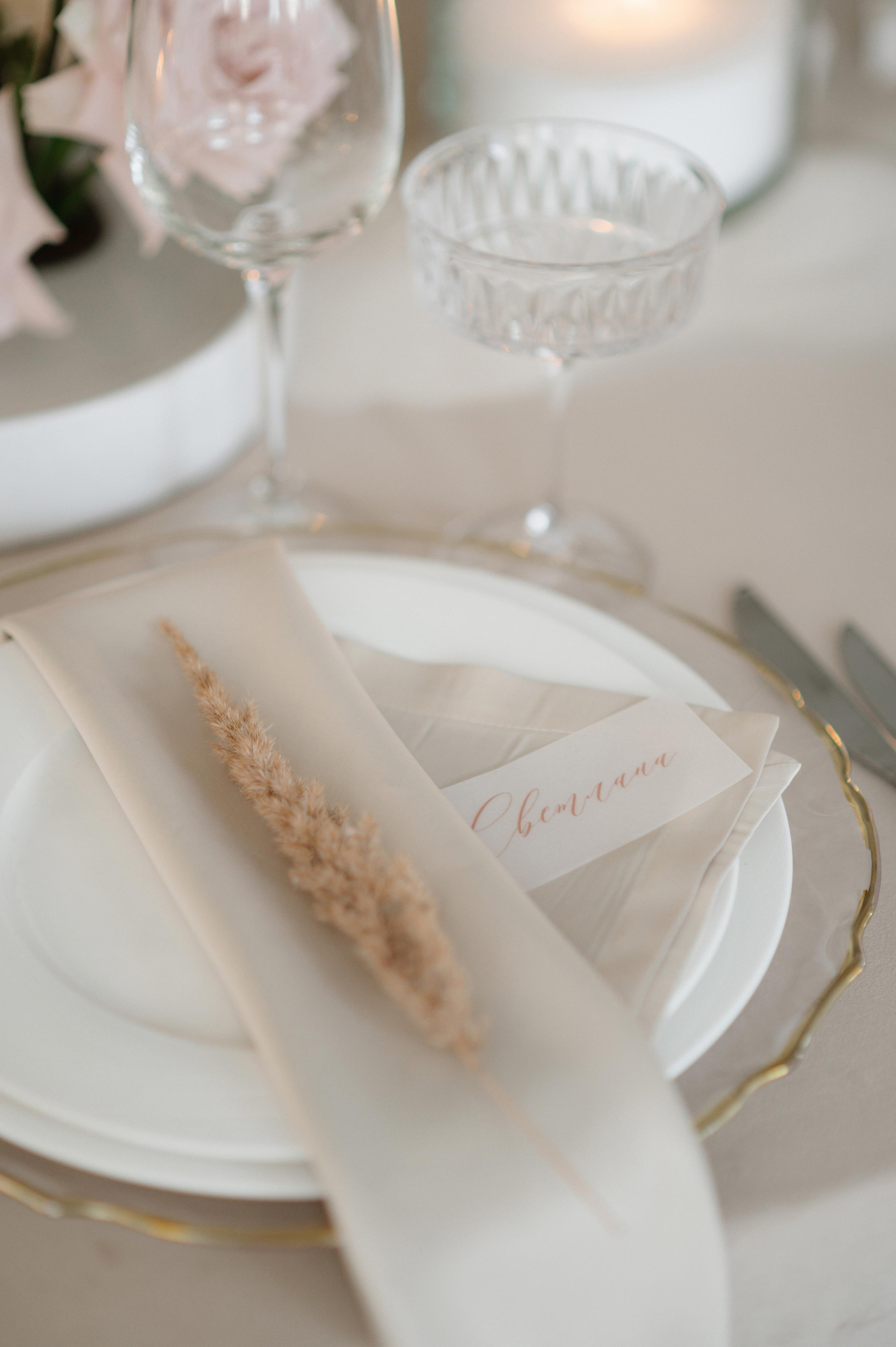 свадебный декор в нежных тонах