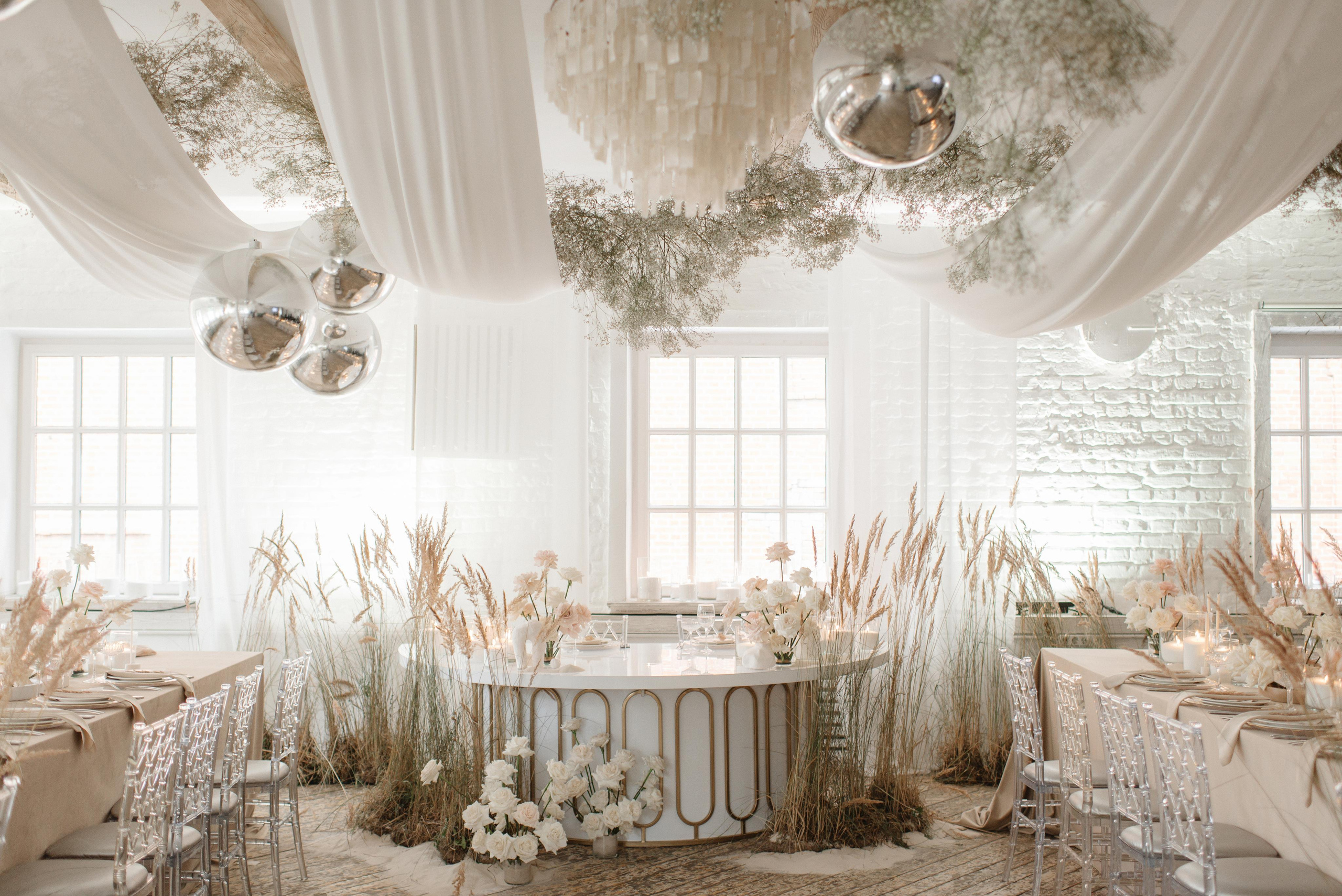 свадебный декор в нежных тонах