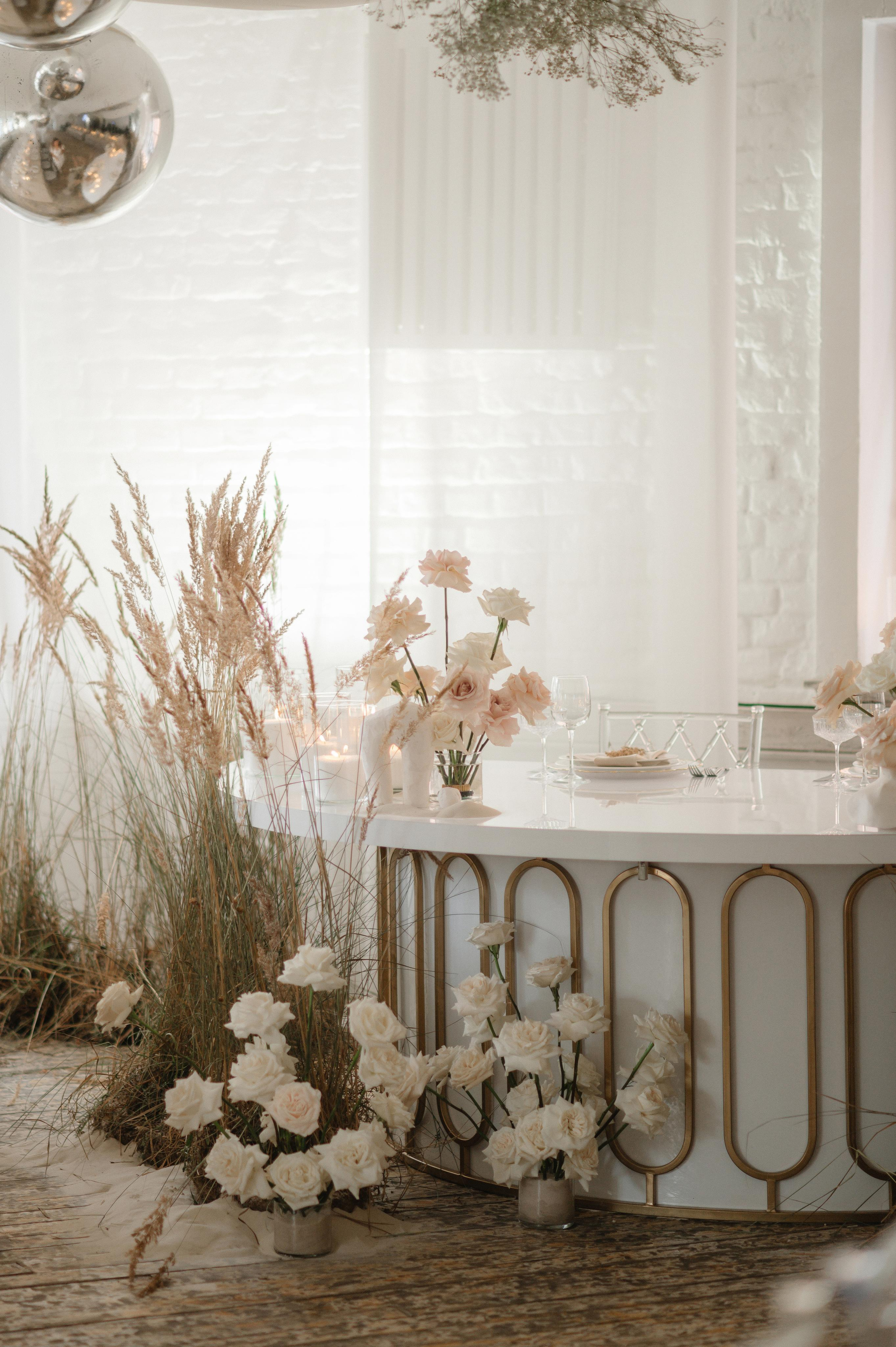 свадебный декор в нежных тонах