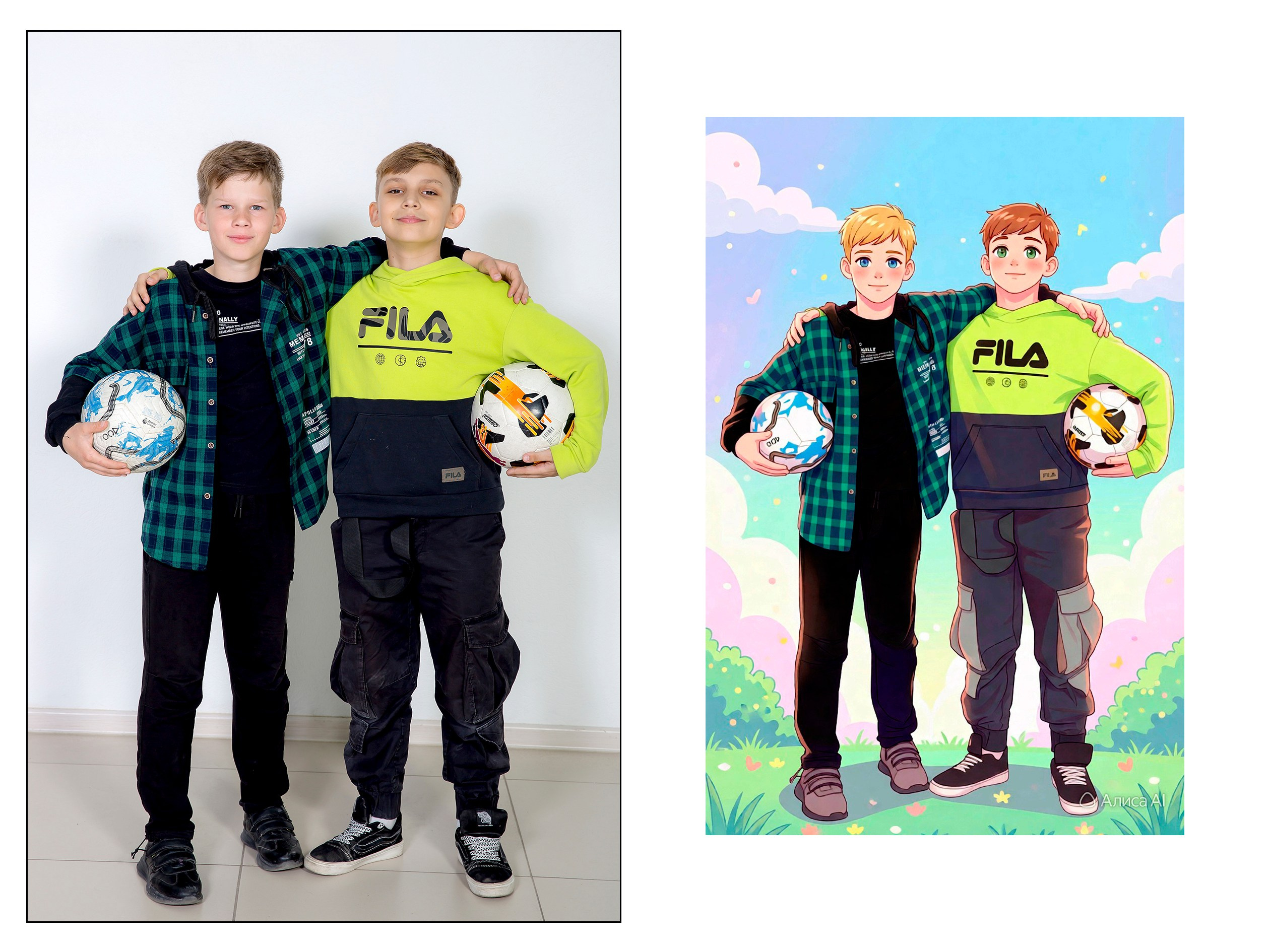 4А в СТУДИИ + АНИМЕ от ИИ Алиса. Семейный фотограф в Новороссийске Игорь Белослюдцев