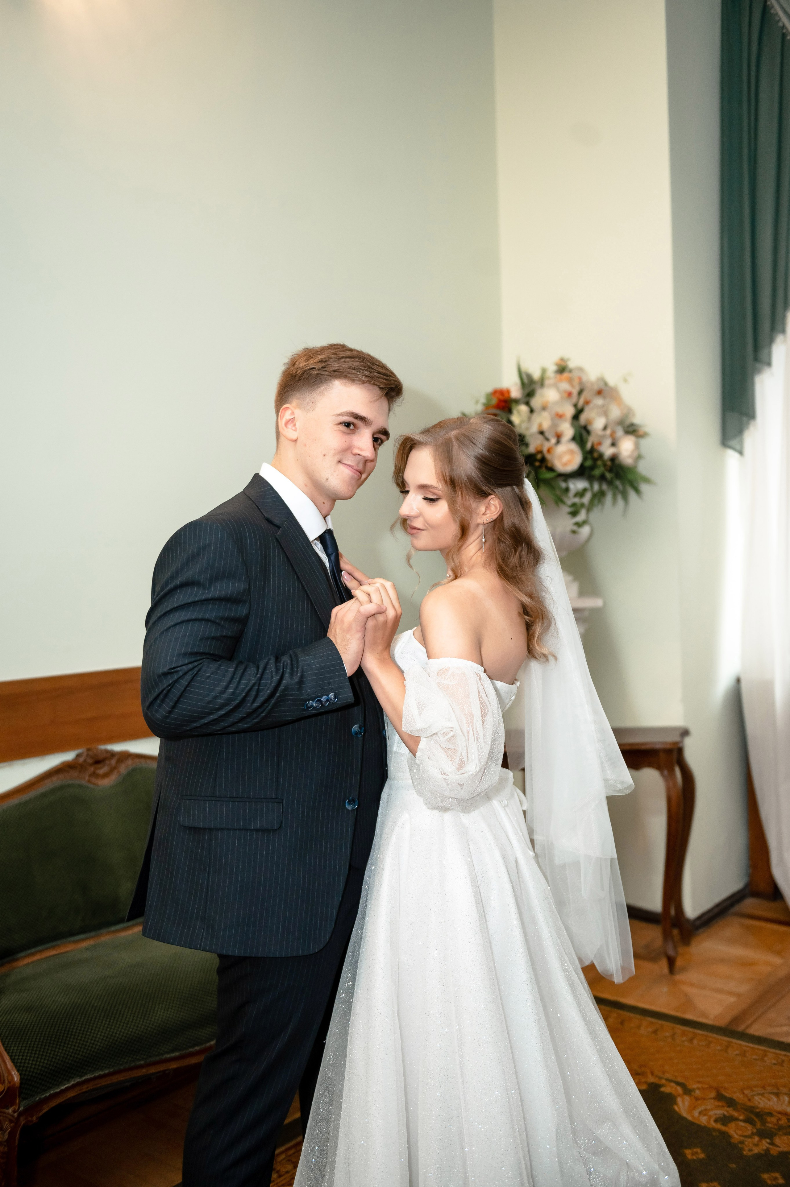 Анастасия и Михаил (Второй Дворец Бракосочетания на Фурштатской улице 52, фотосессия в Таврическом парке). Портретный, семейный и свадебный фотограф в Санкт-Петербурге и в Пушкине Ширяев Денис