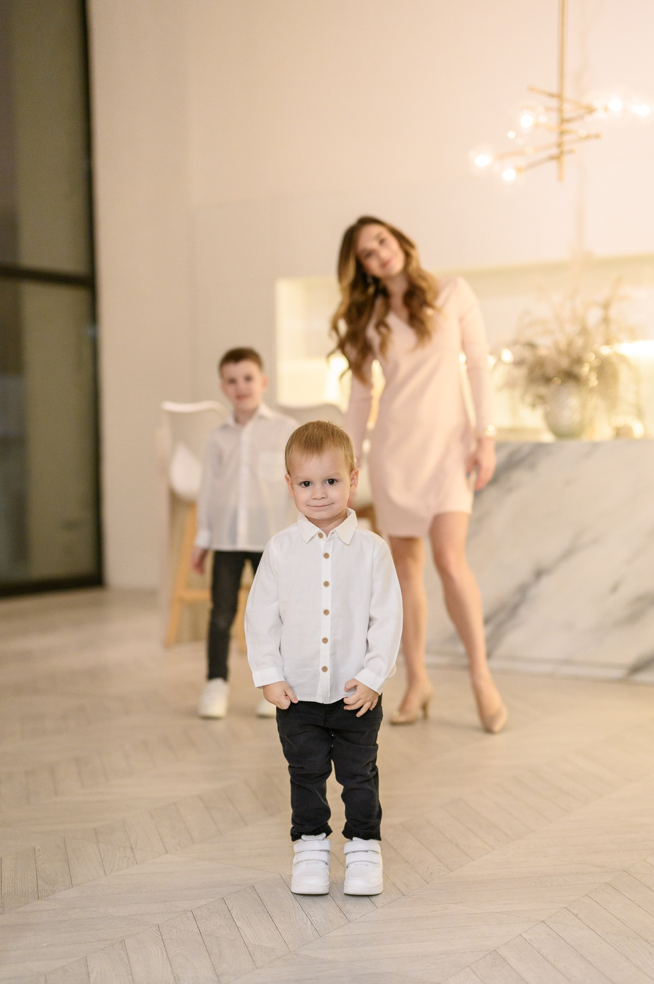 Семейная новогодняя фотосессия в фотостудии Мимика, зал Мия. Semerlina.ru