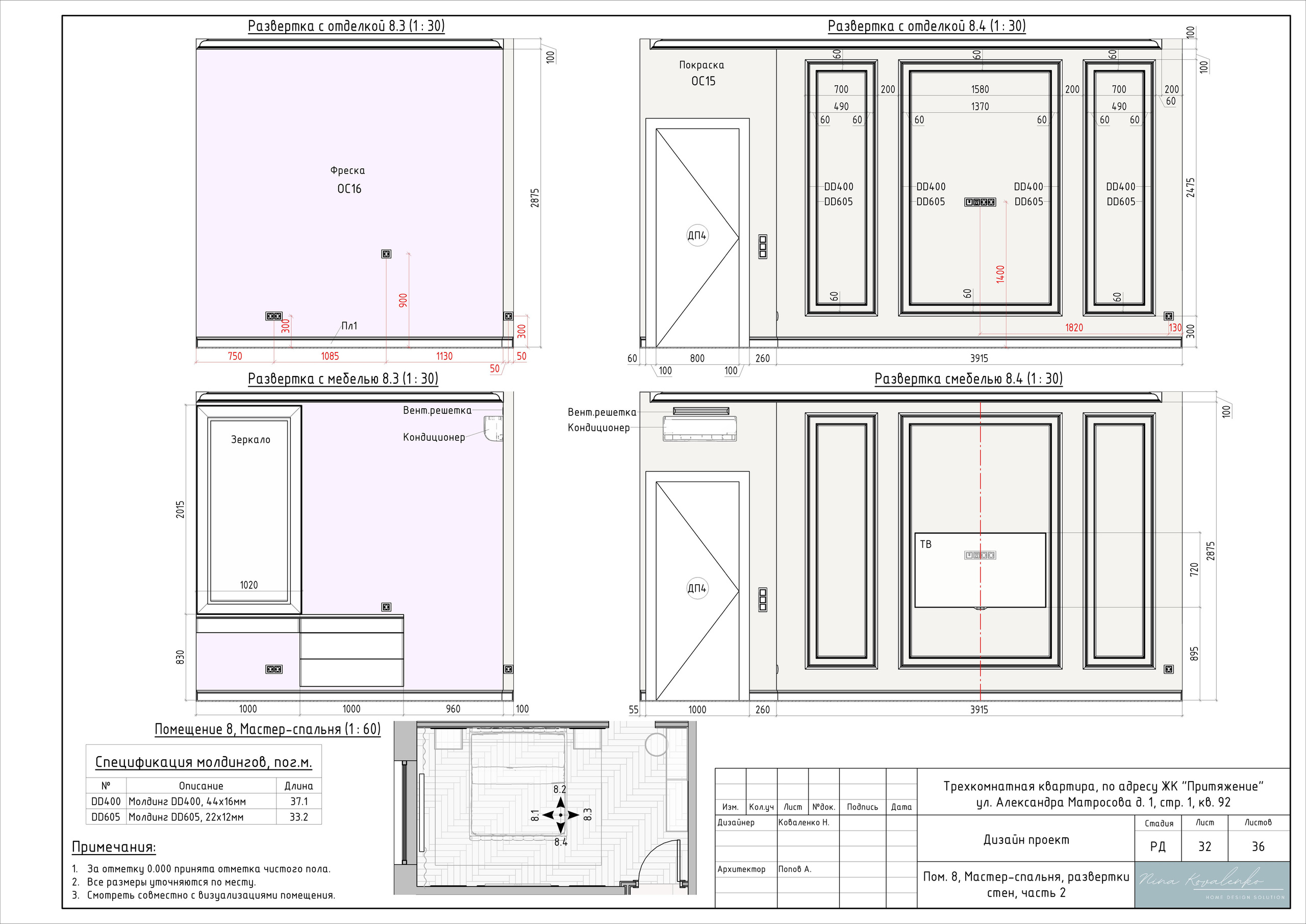 ЖК Притяжение Дизайнер Коваленко Н. Студия обмеров и проектирования